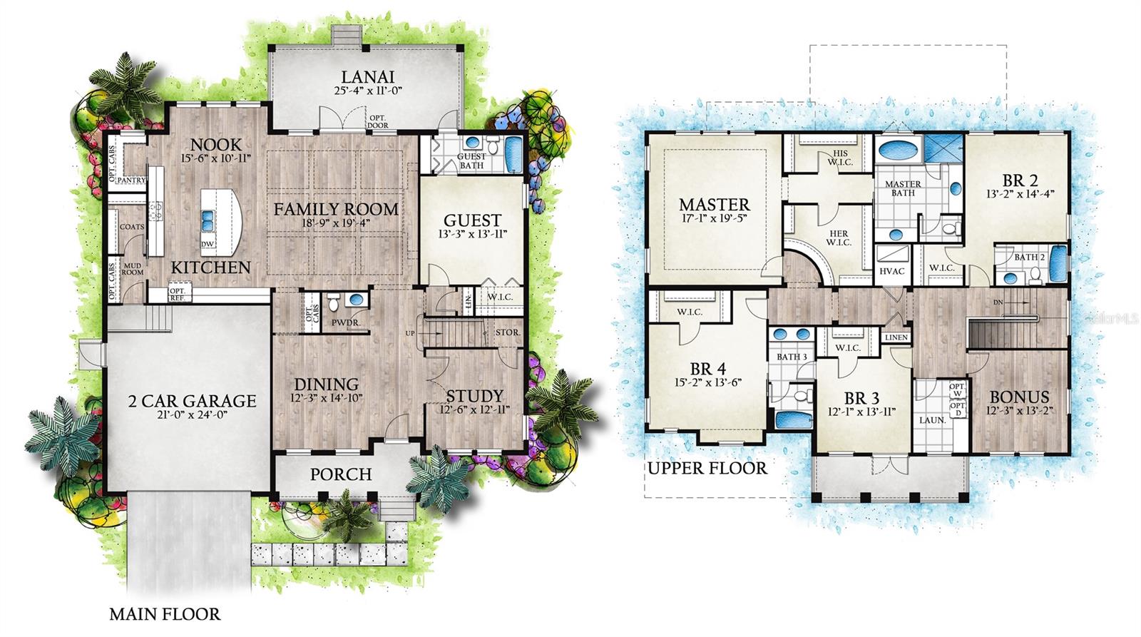 Rendering of home. Home will not have balcony or lanai shown.