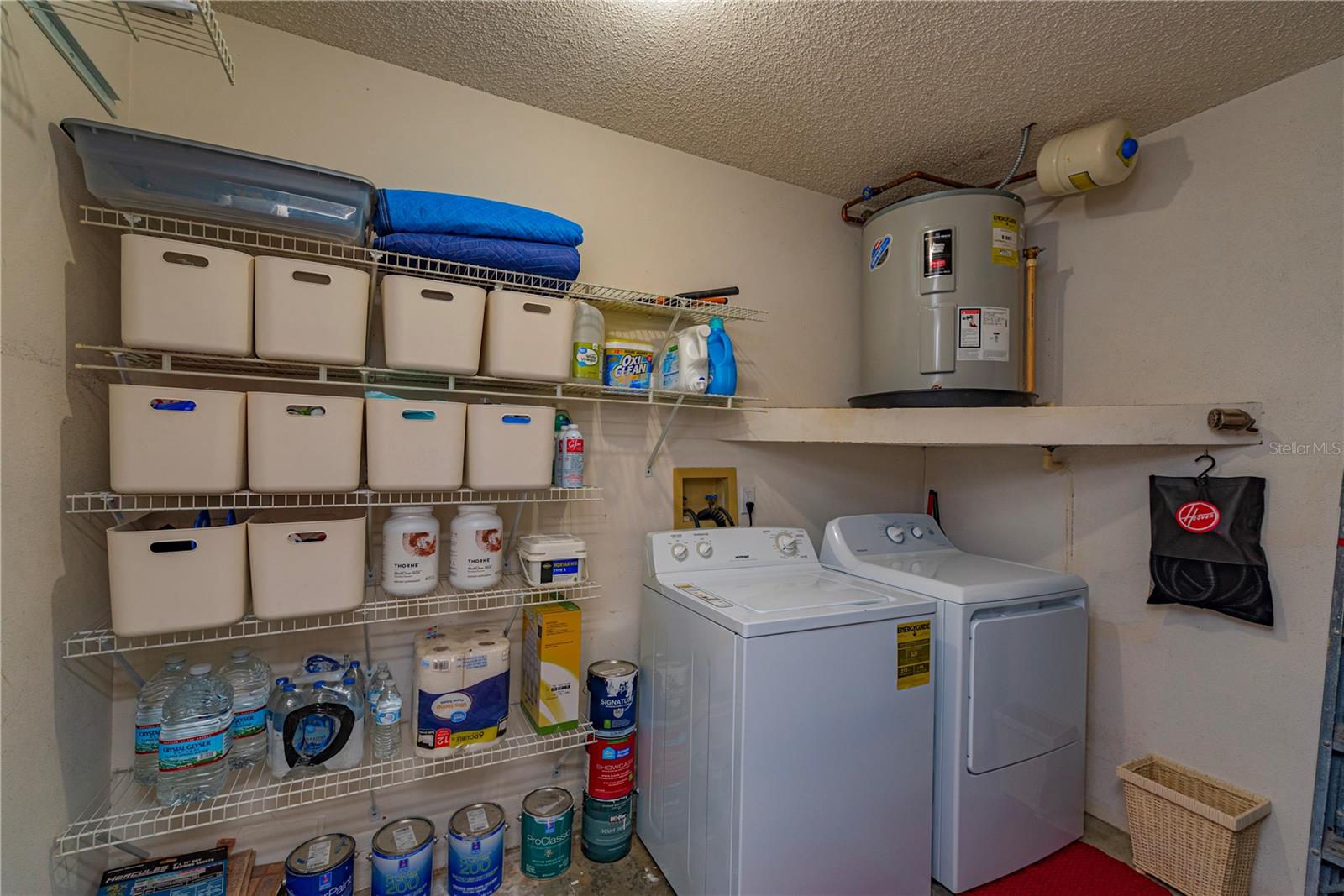 Inside laundry room.