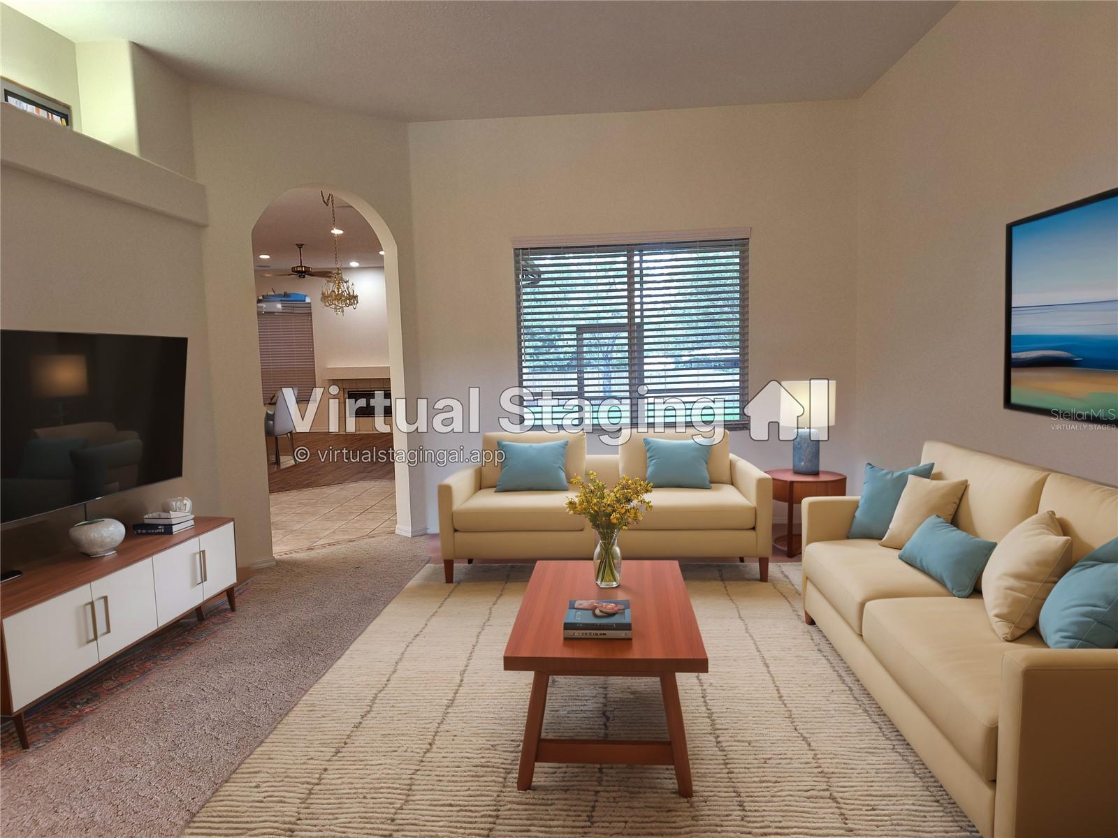 Virtually Staged Living Room