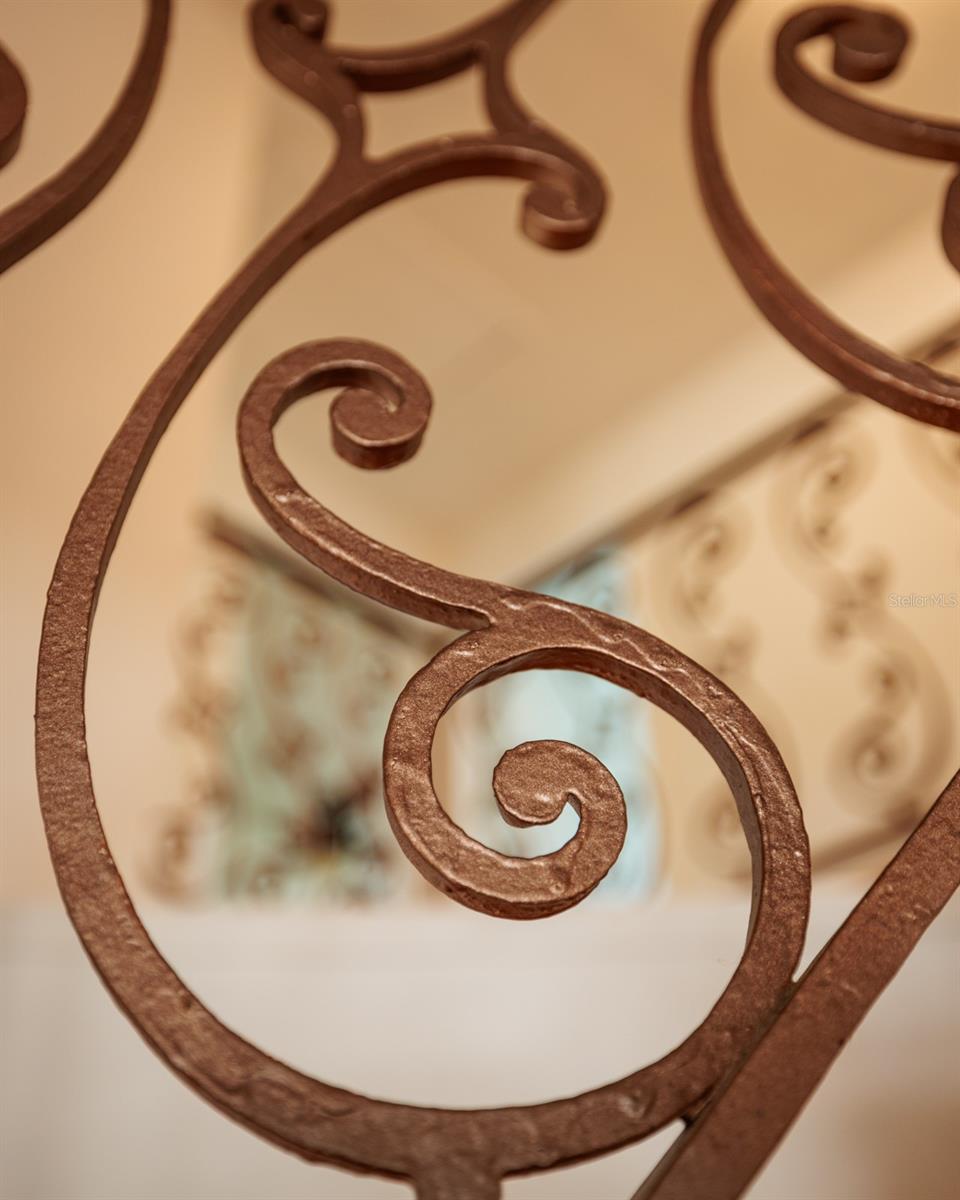 wrought iron staircase detail