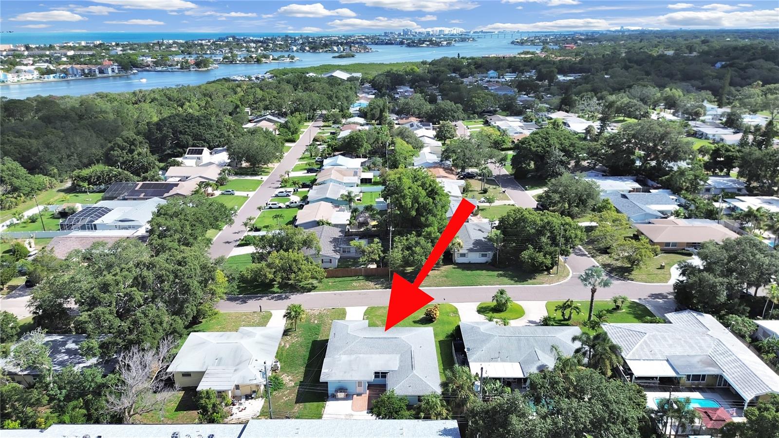 Location of the house with a backdrop of Indian Rocks Beach