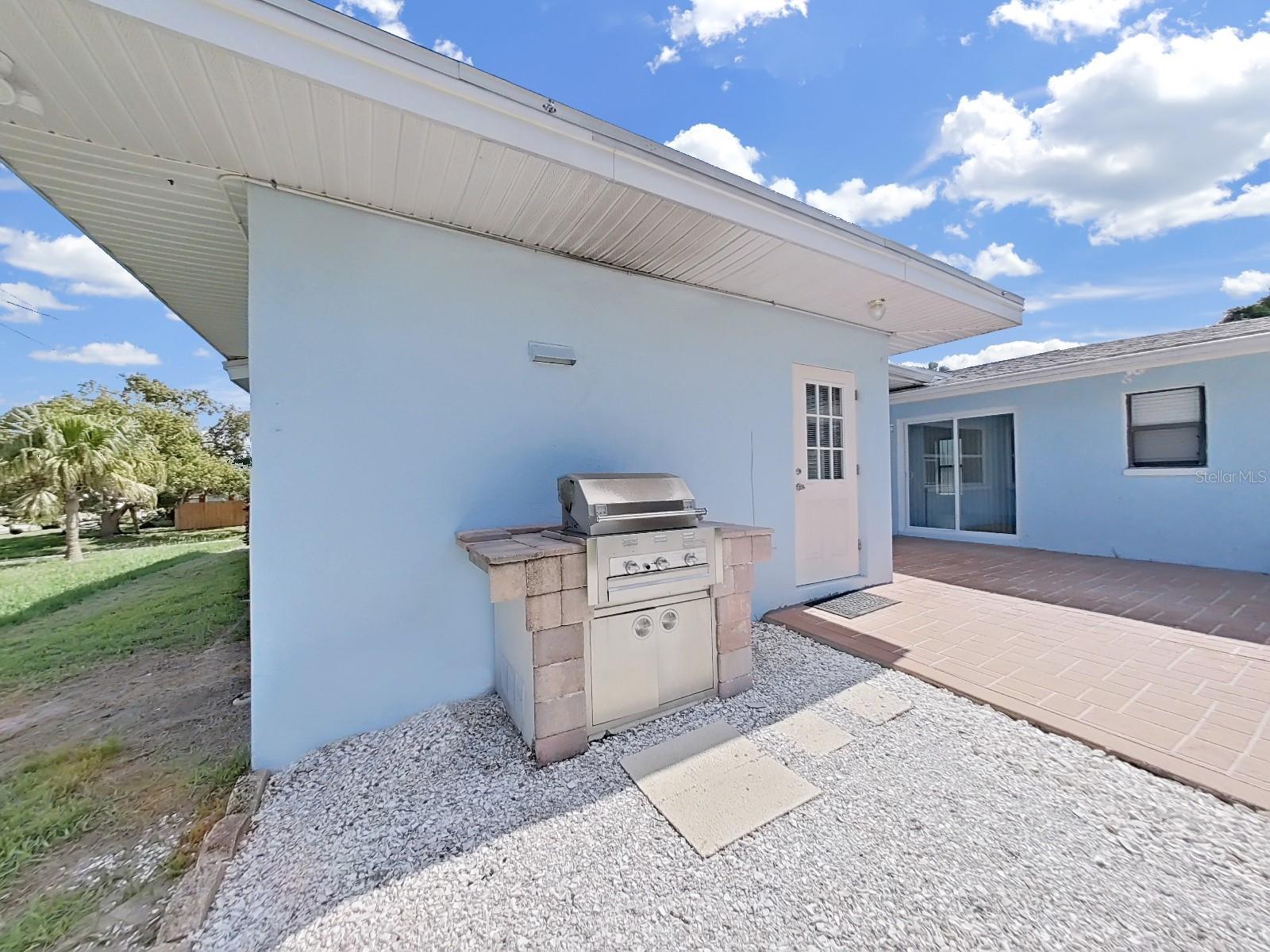 Patio with built-in grill