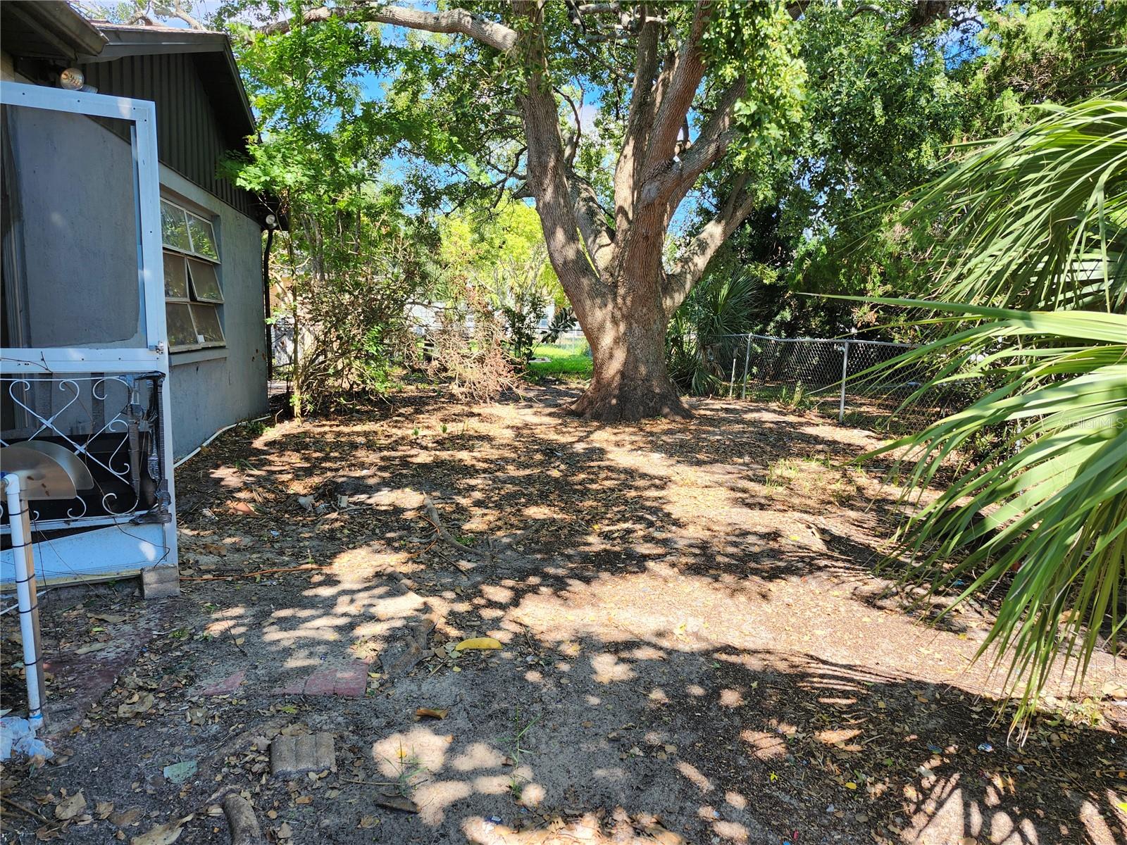 Fenced back yard