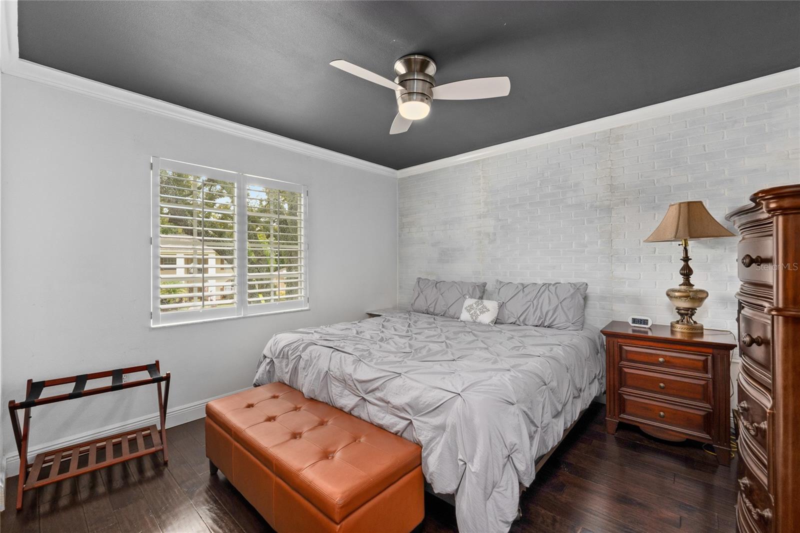 3rd Bedroom with Faux Brick accent wall