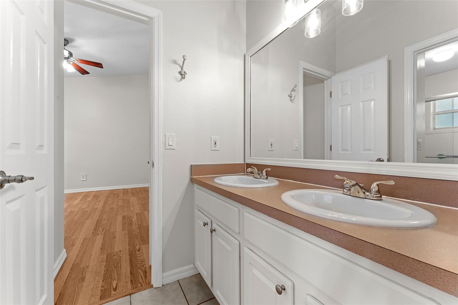 Jack and Jill Bathroom facing Bedroom #2