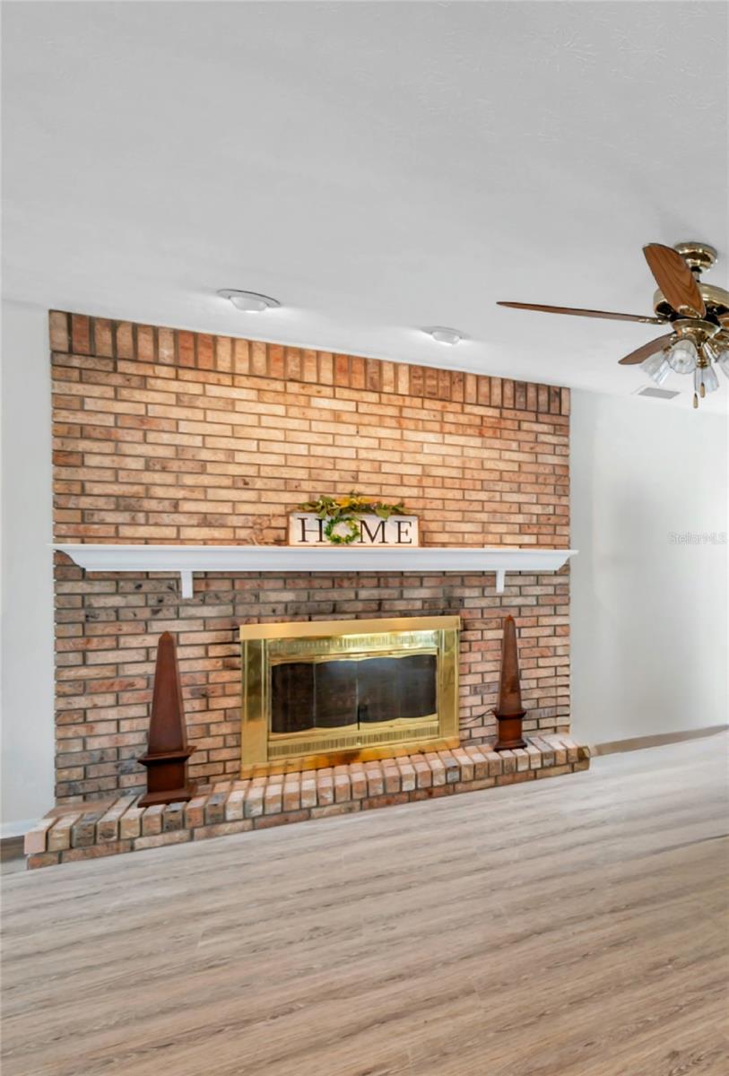 Brick Wood burning fireplace