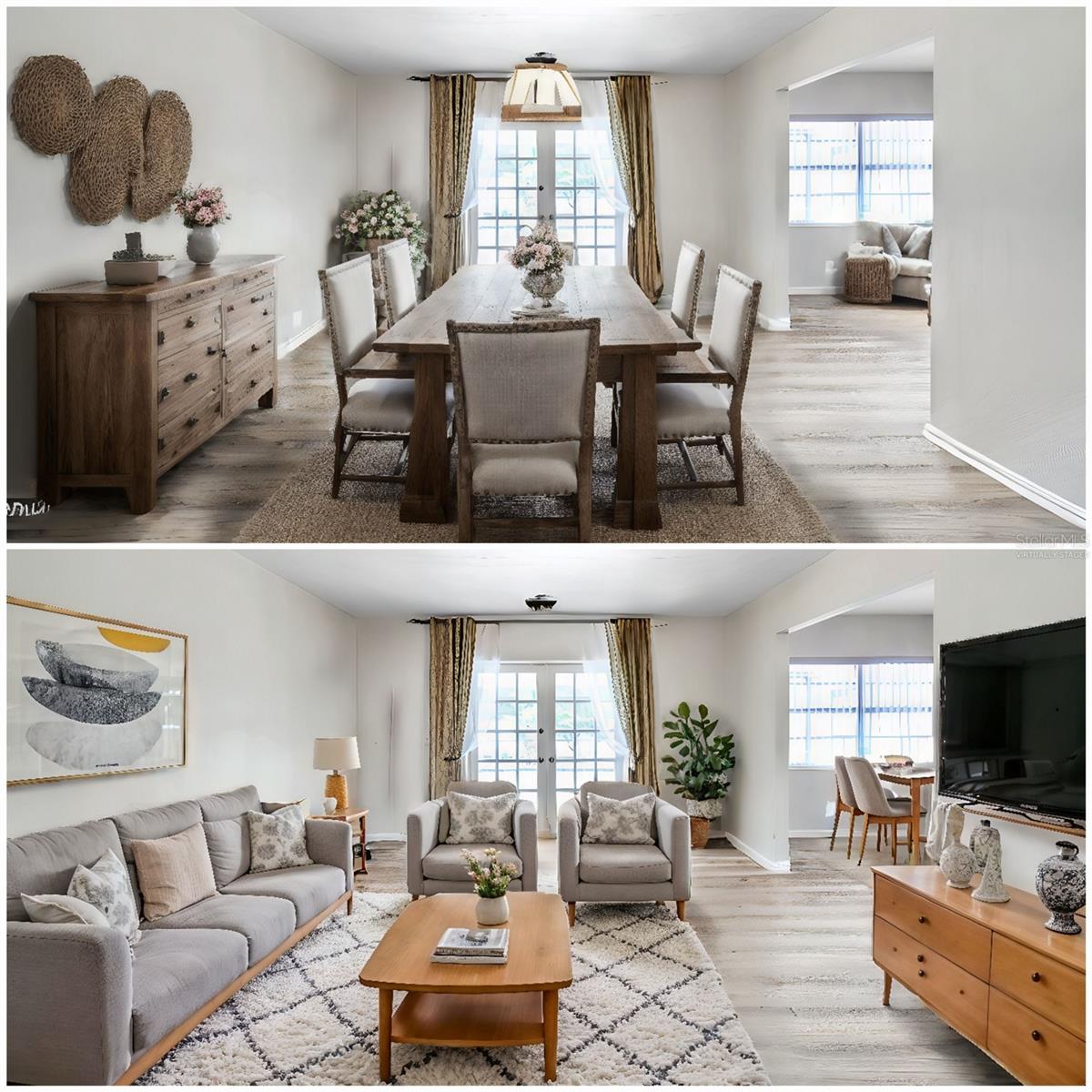 virtually staged renderings of furniture placement