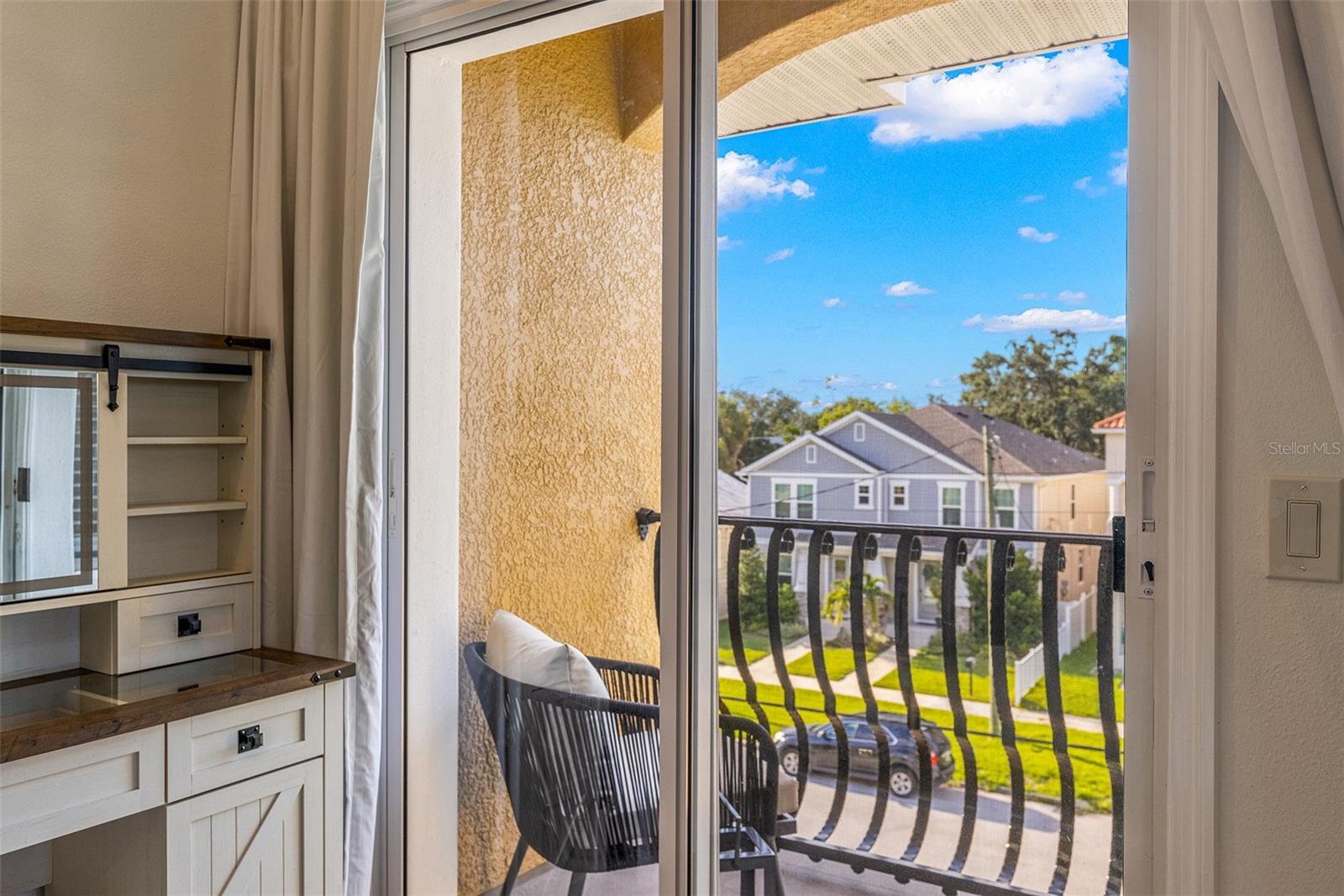 Balcony right off of the primary bedroom