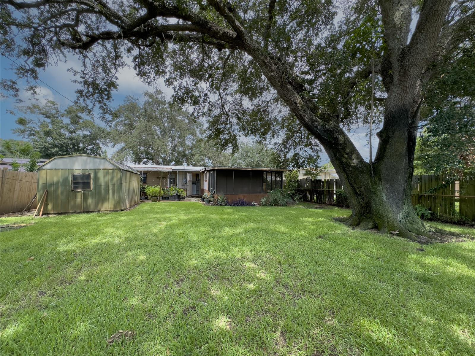 View of back yard from the fence