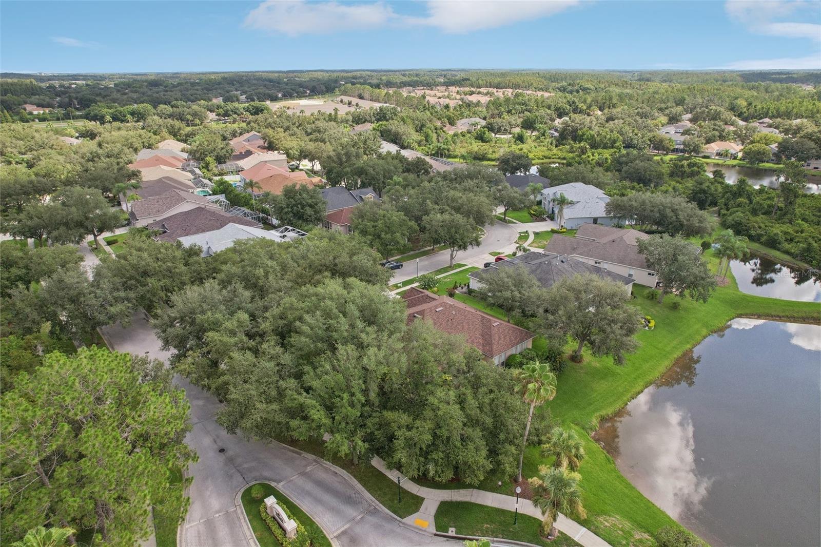 Aerial view of the house