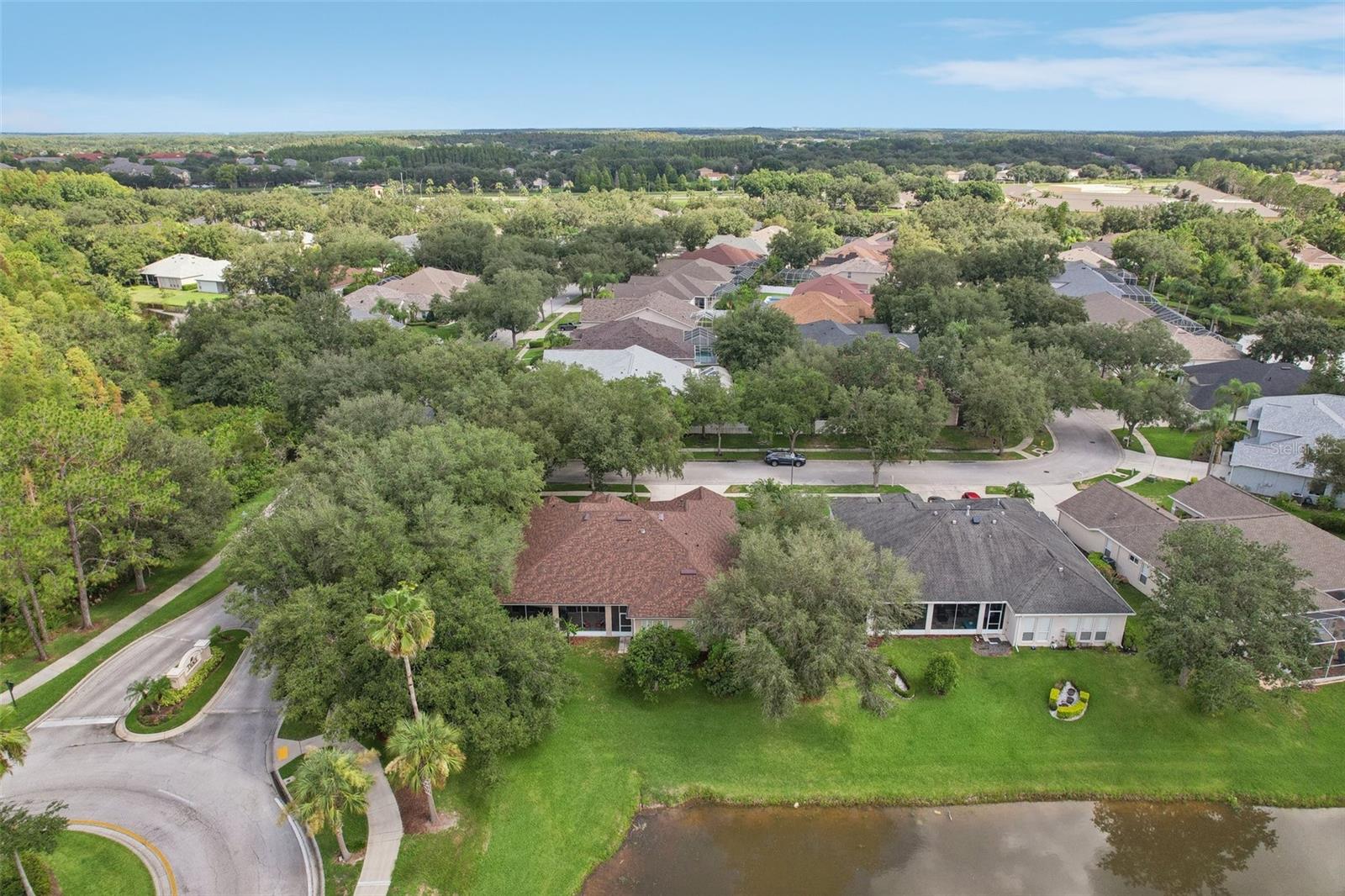 Aerial view of the back of house