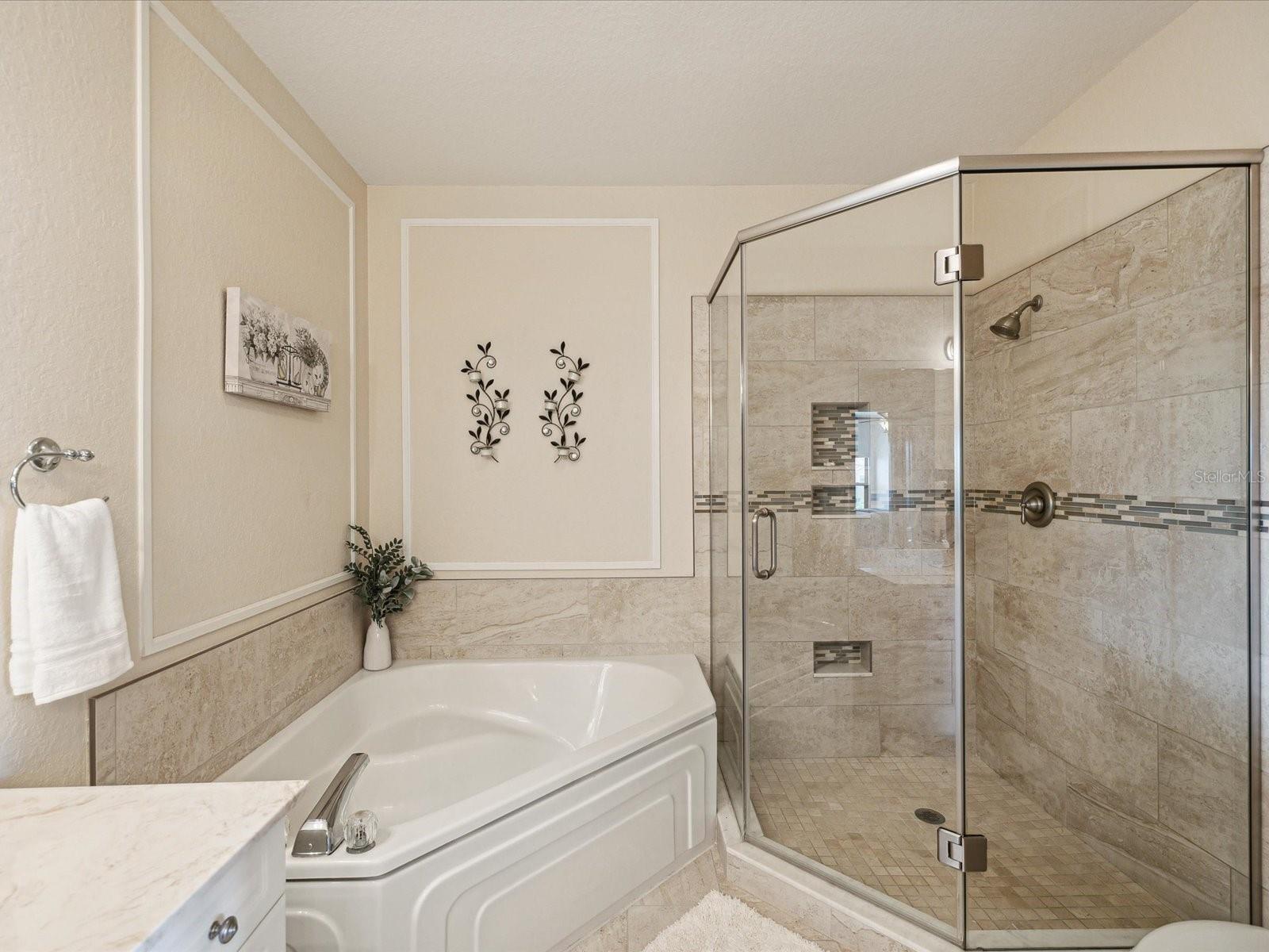 Walk-In Shower and Garden Tub