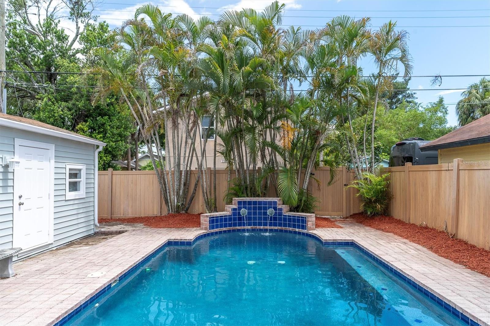 New Resurfaced Pool with Fountain Feature