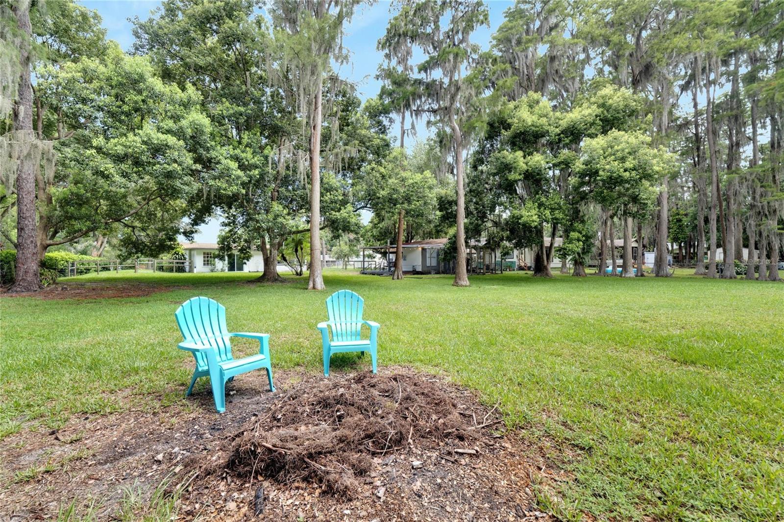 Large fenced in yard