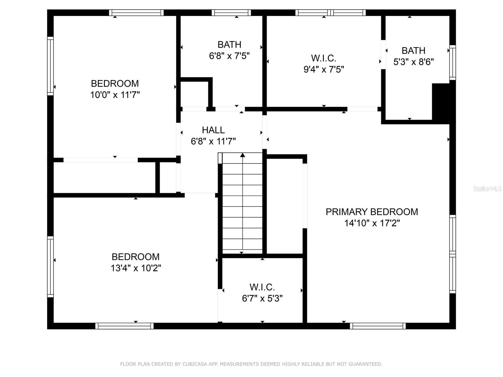 Second level floor plan