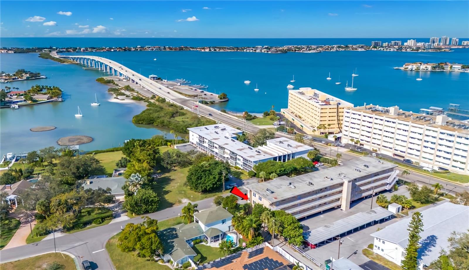 Belleair Causeway Bridge, that leads straight to the Belleair Beach