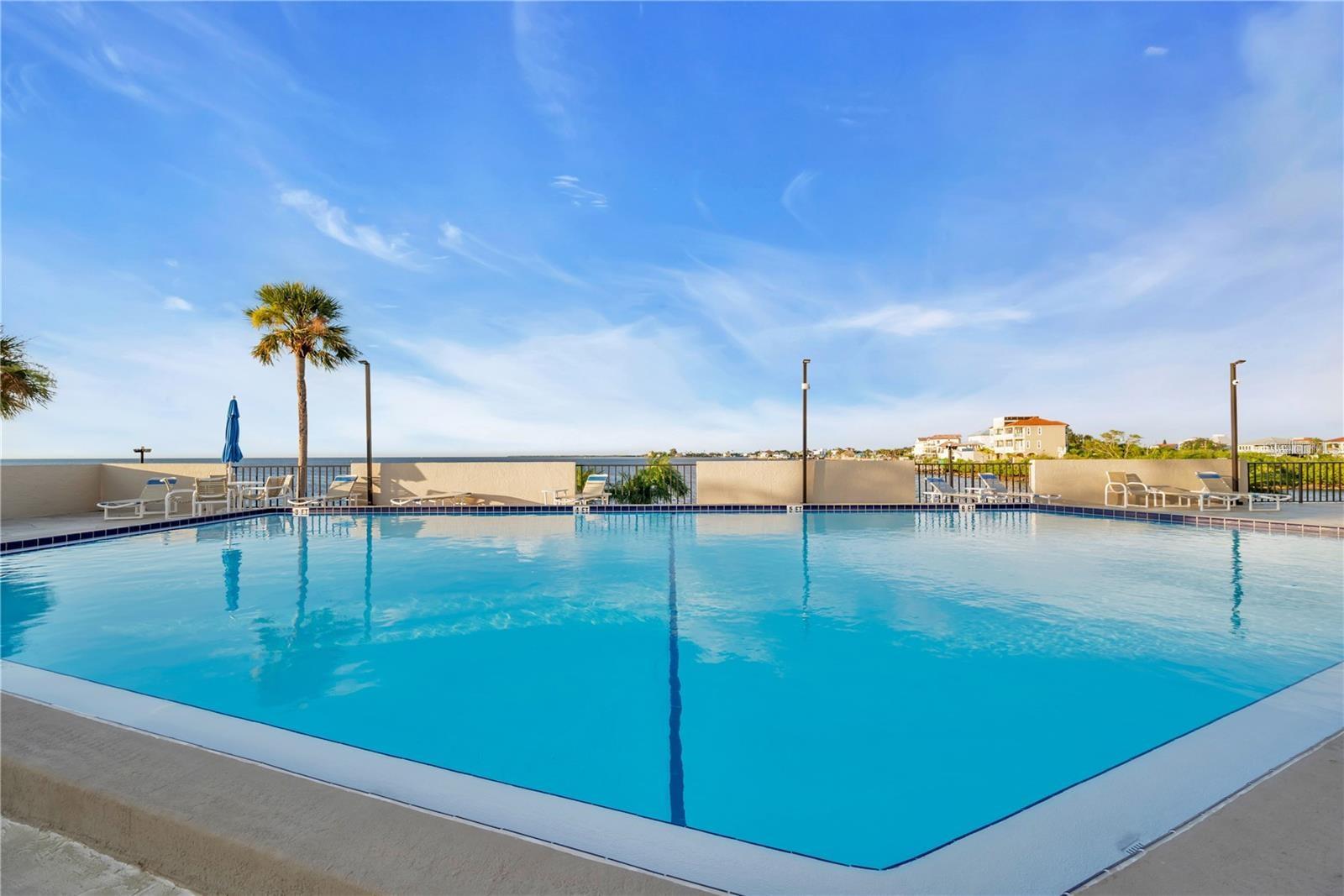 On a hot summer day there is no better way to cool off than in this amazing pool overlooking water views.