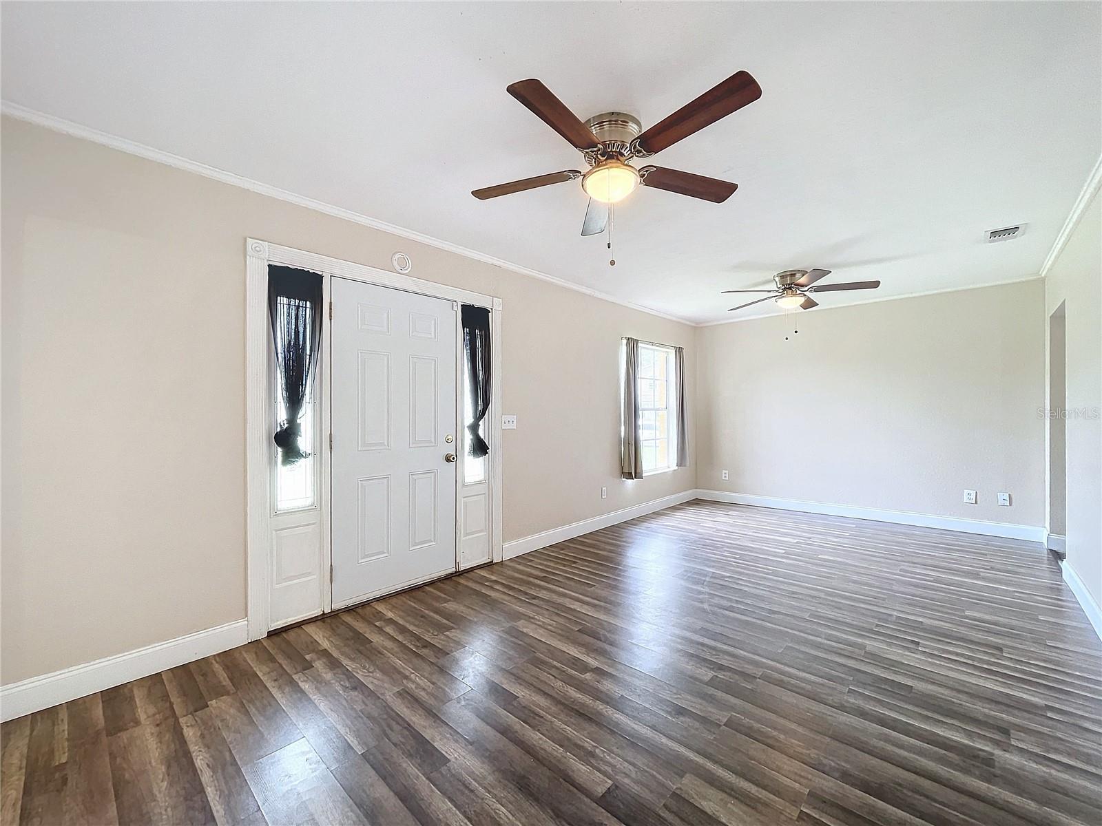 Front entry into living room