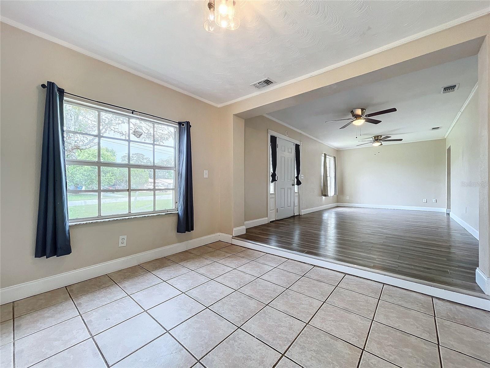 Dining area looking towards living room