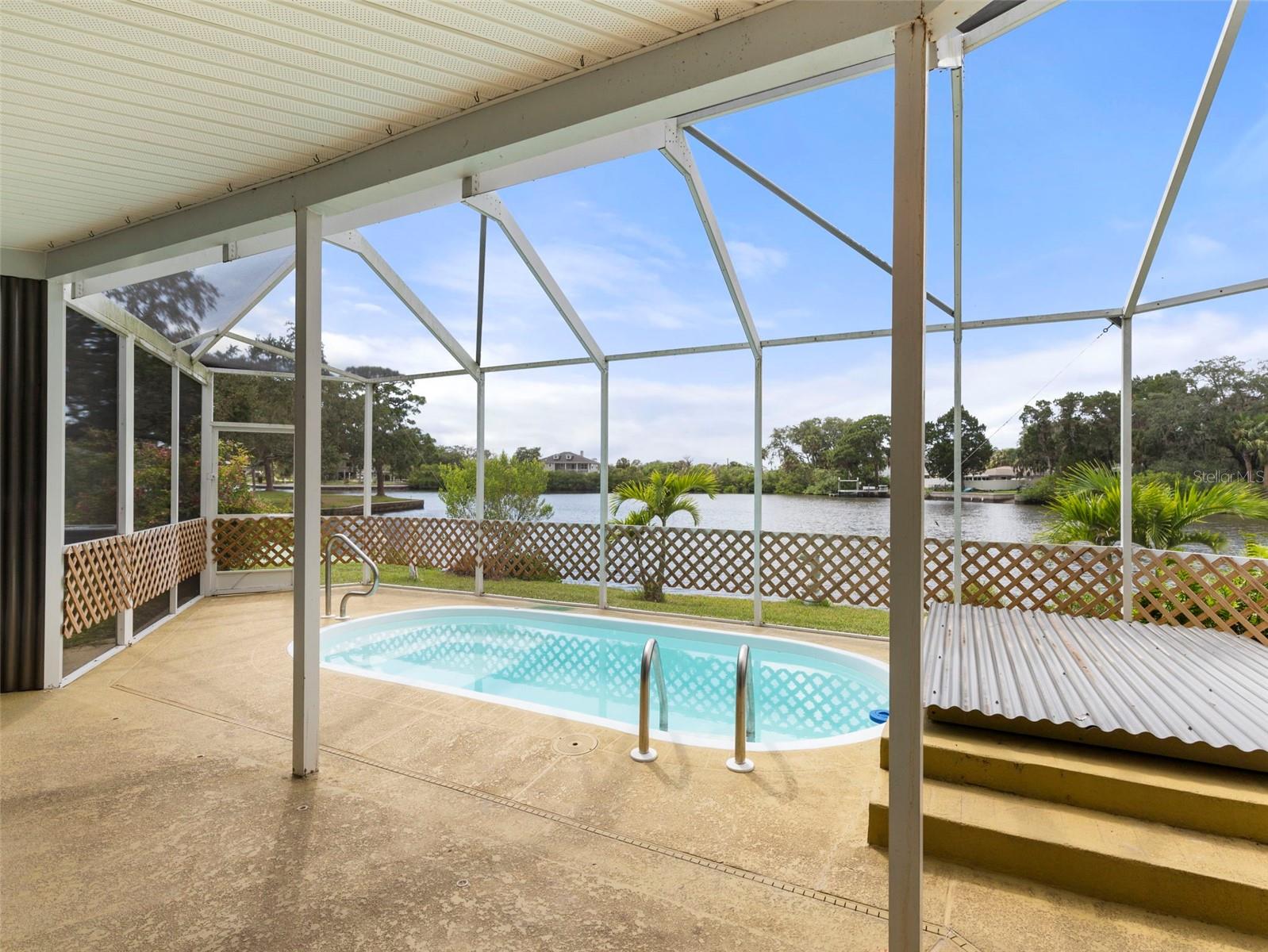 Saltwater pool over looking the canal