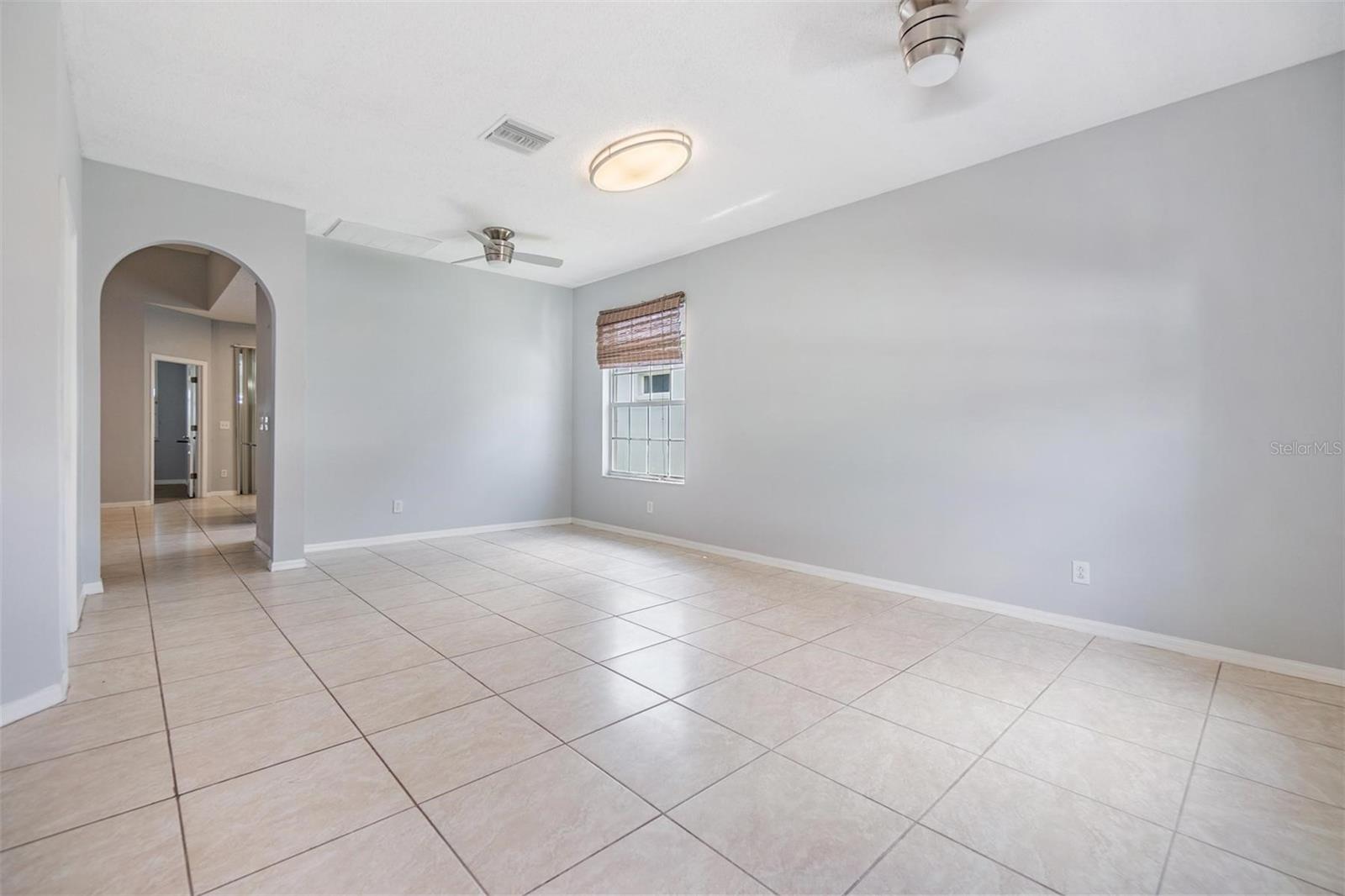 Formal Living and Dining Room, tile flooring.