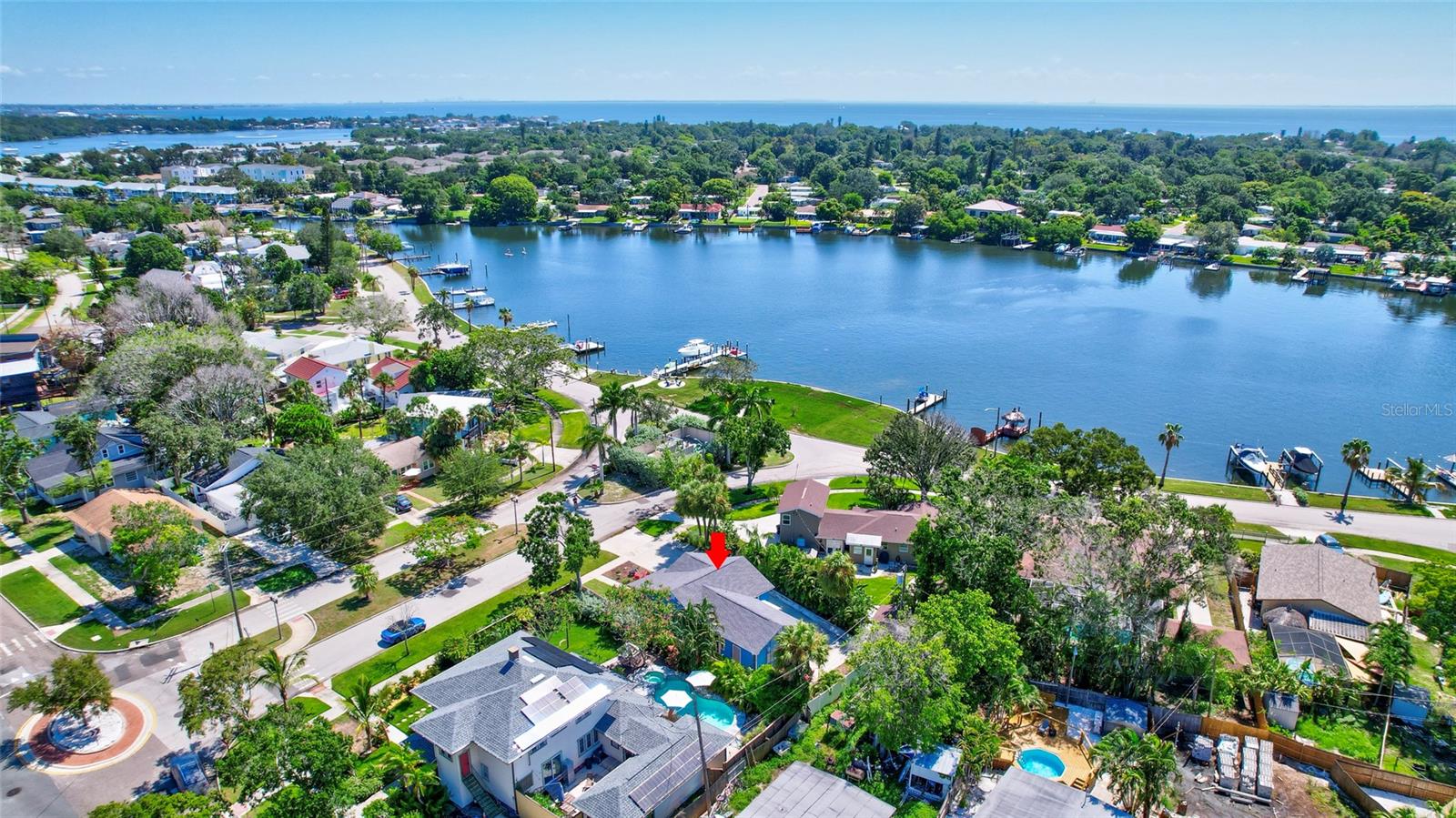 Bayou View with the little park steps from your front door. Watch the Dolphins and Manatees frolic.