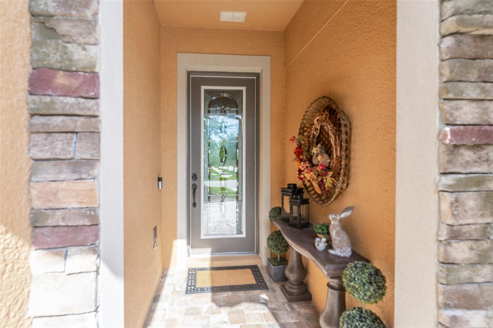 Front Porch with Beautiful Entry Glass Door