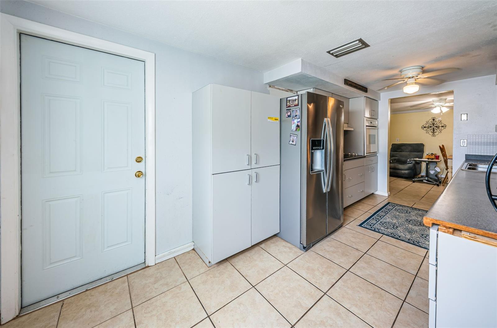 Interior door opens to garage from kitchen