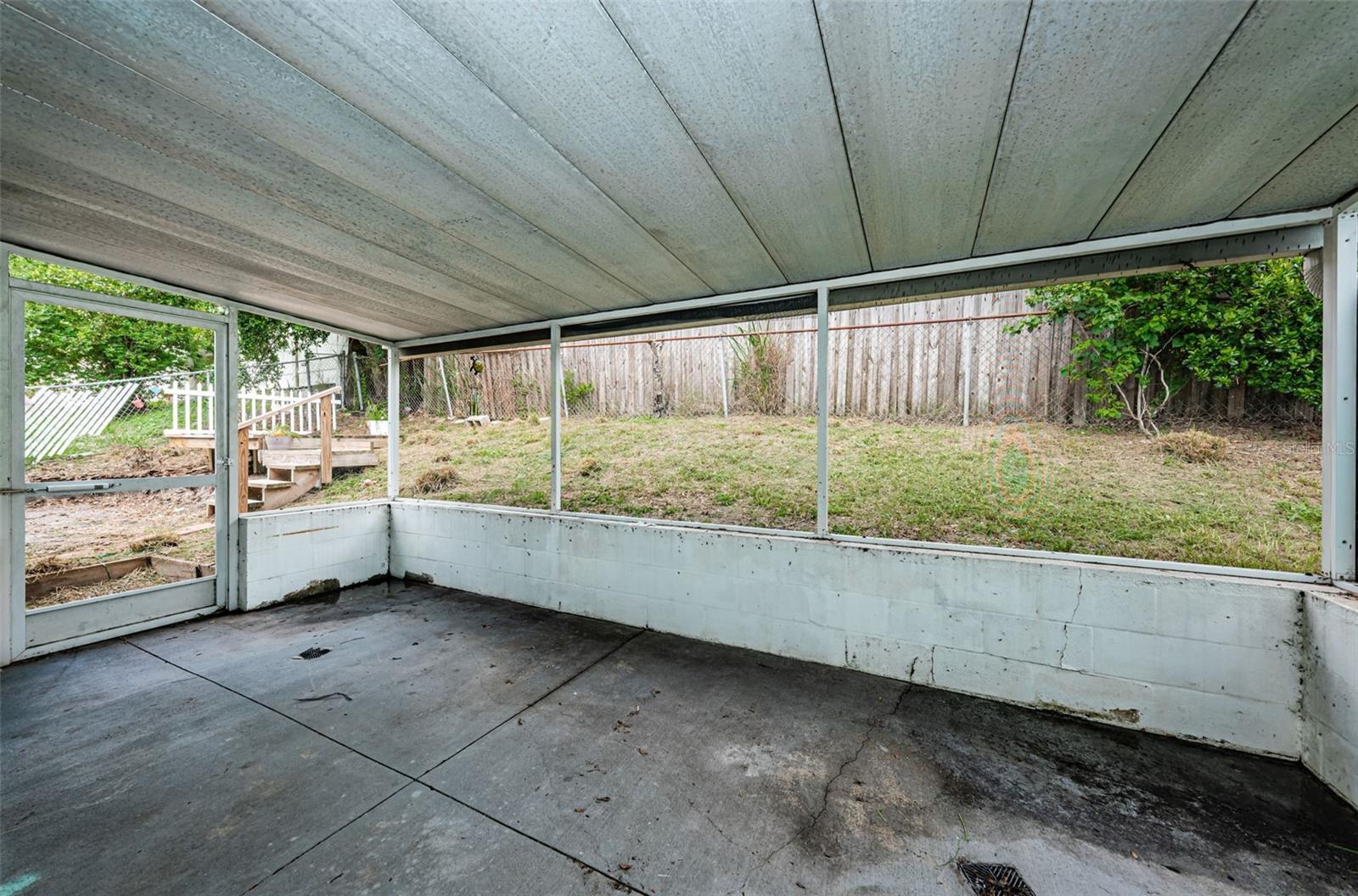 screened back porch