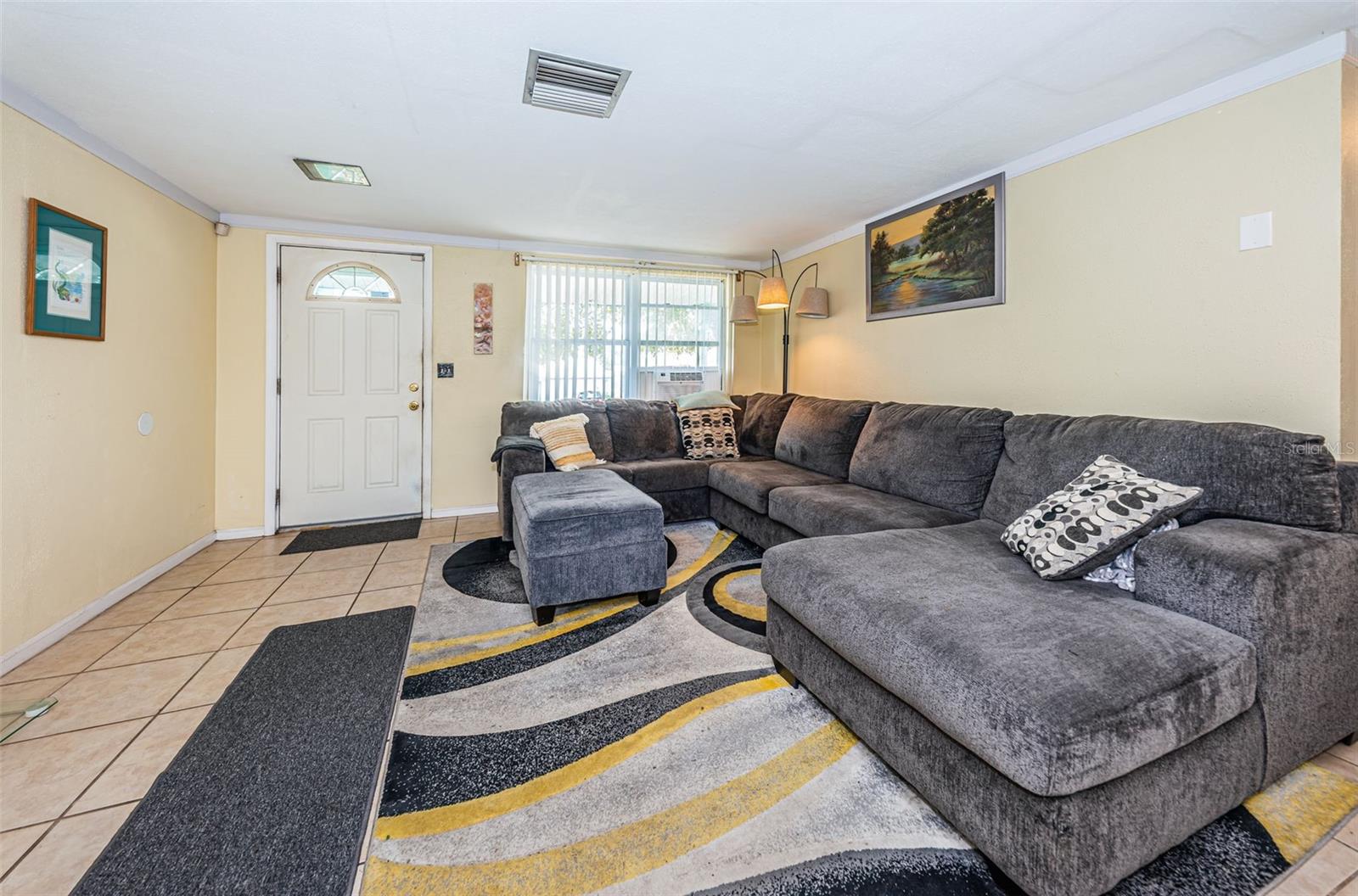 Living room and front door