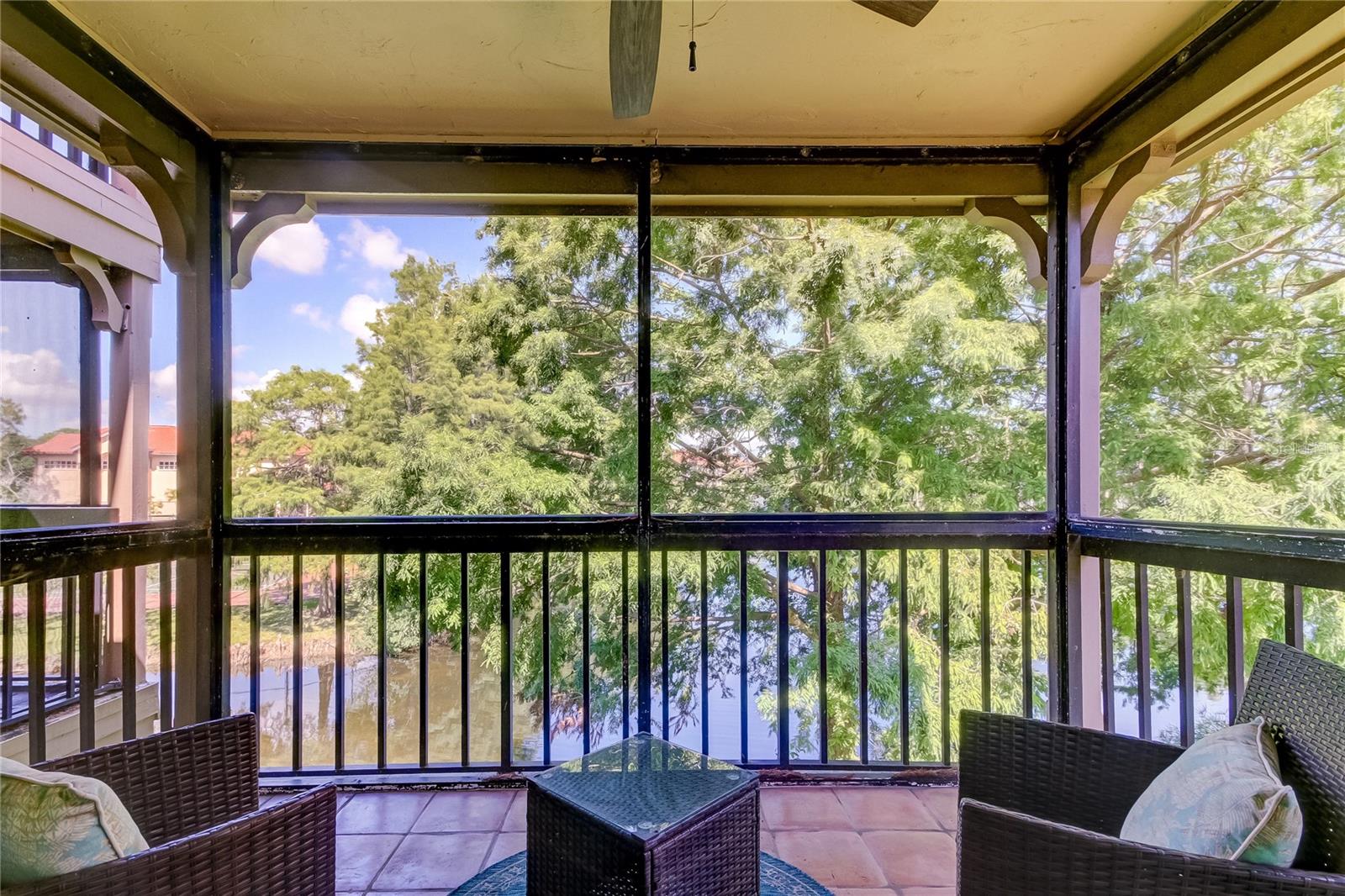 Balcony overlooking Audubon lake