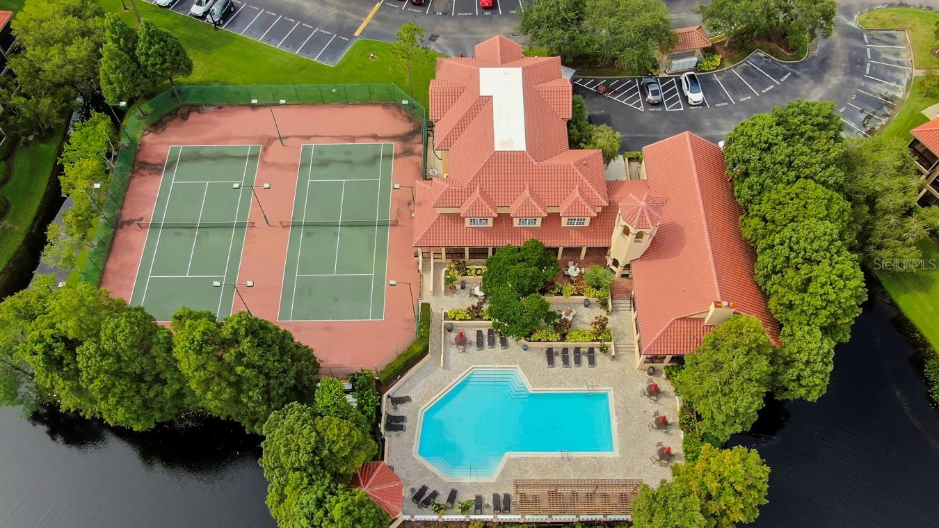 Aerial view of amenities