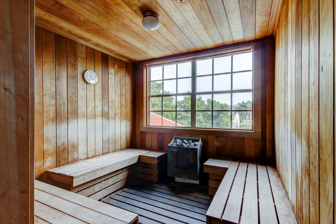 Sauna located in fitness center