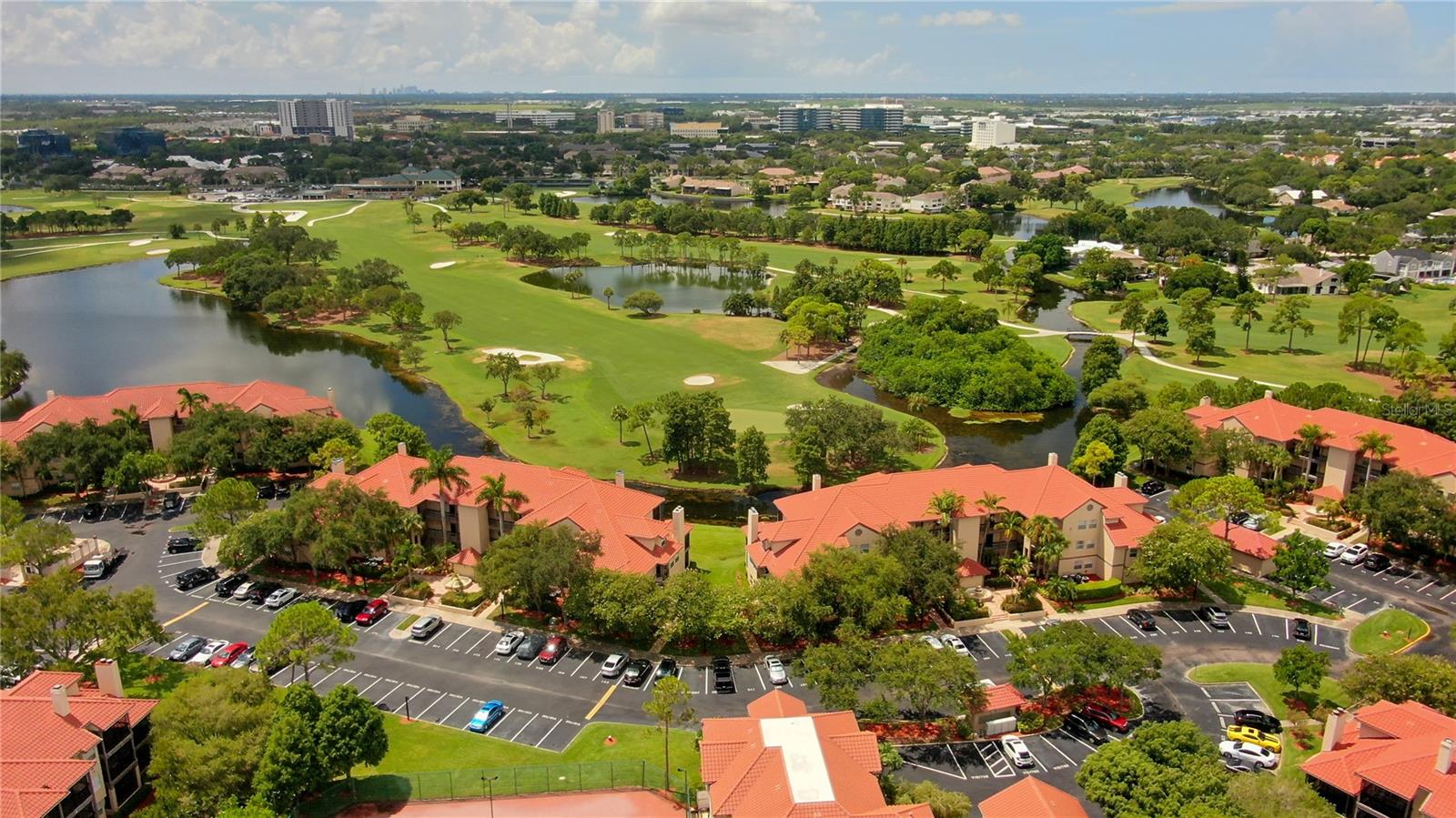 Aerial views of Feather Sound CC & Audubon Condos