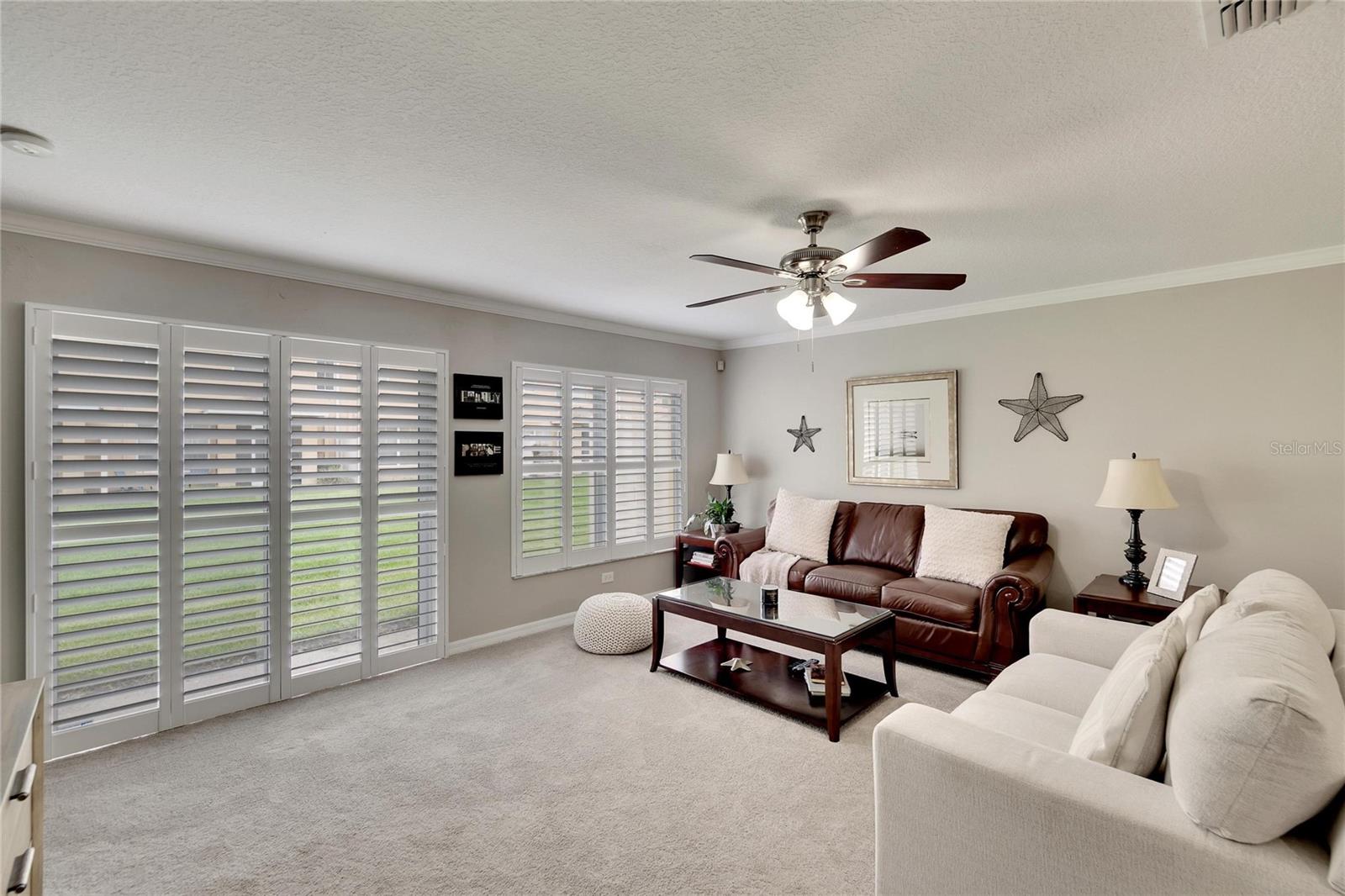 Main Living Room with Back View including California Shutters 2