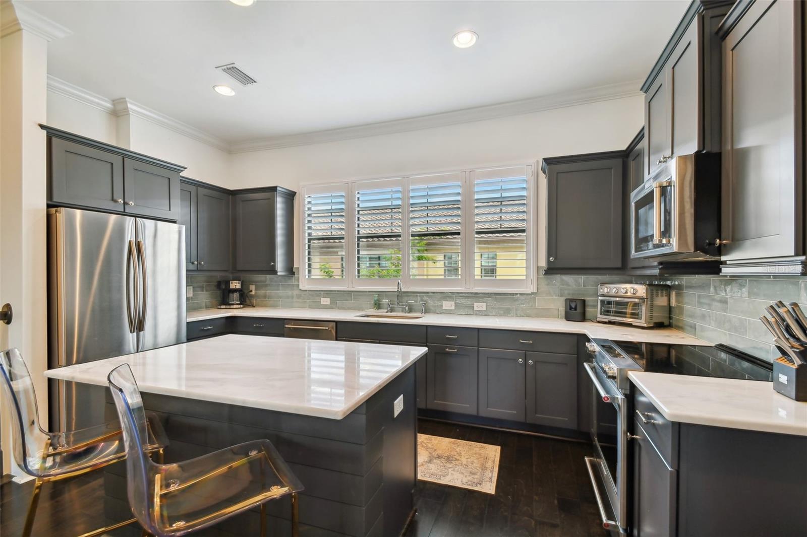 Gorgeous natural white quartzite countertops