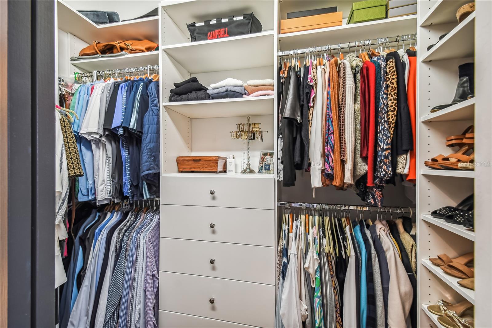 Walk-in closet with built-ins