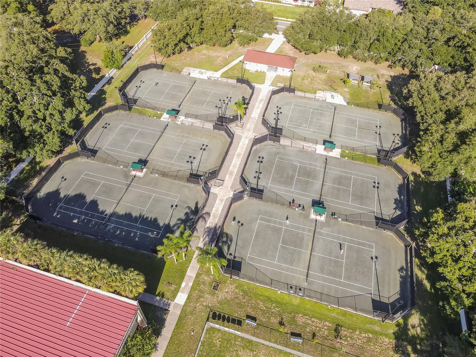 Lighted tennis courts