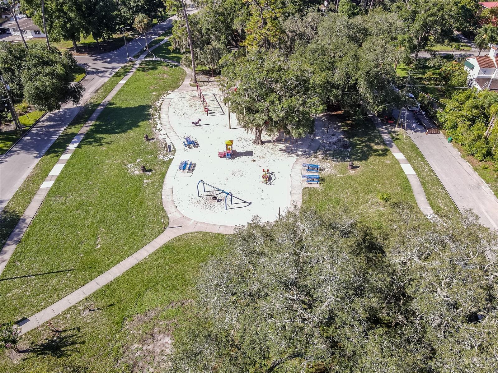 Aerial of one of several nearby parks