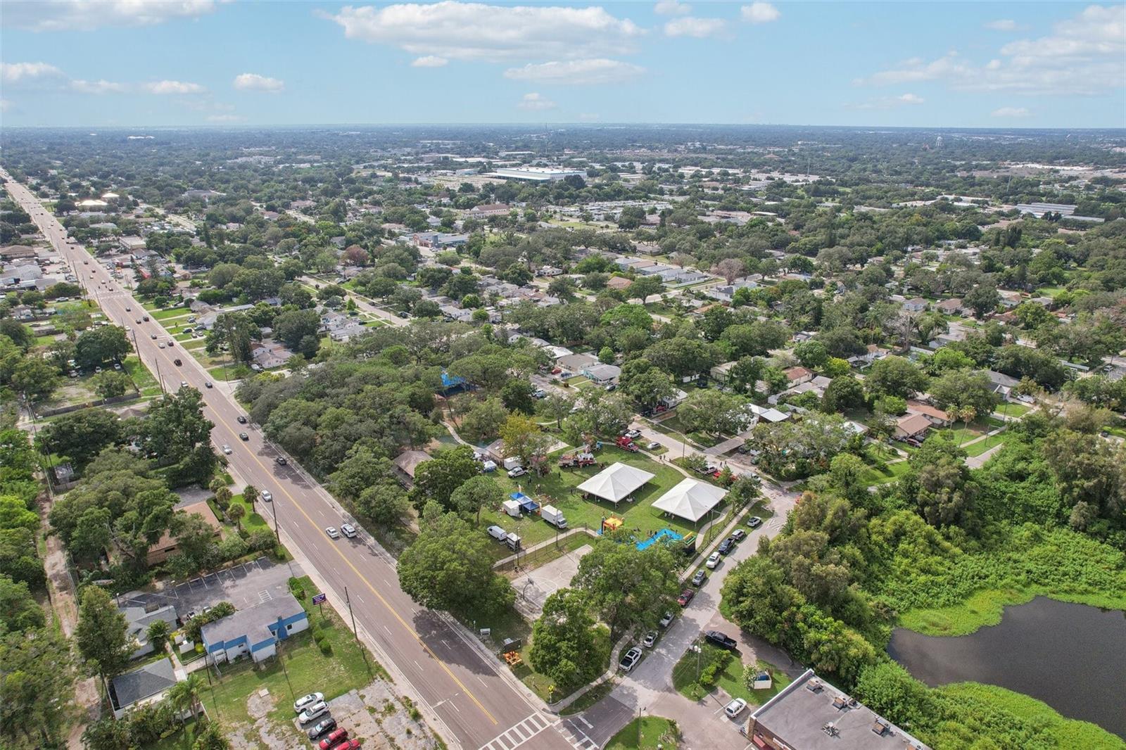 aerial of neighborhood