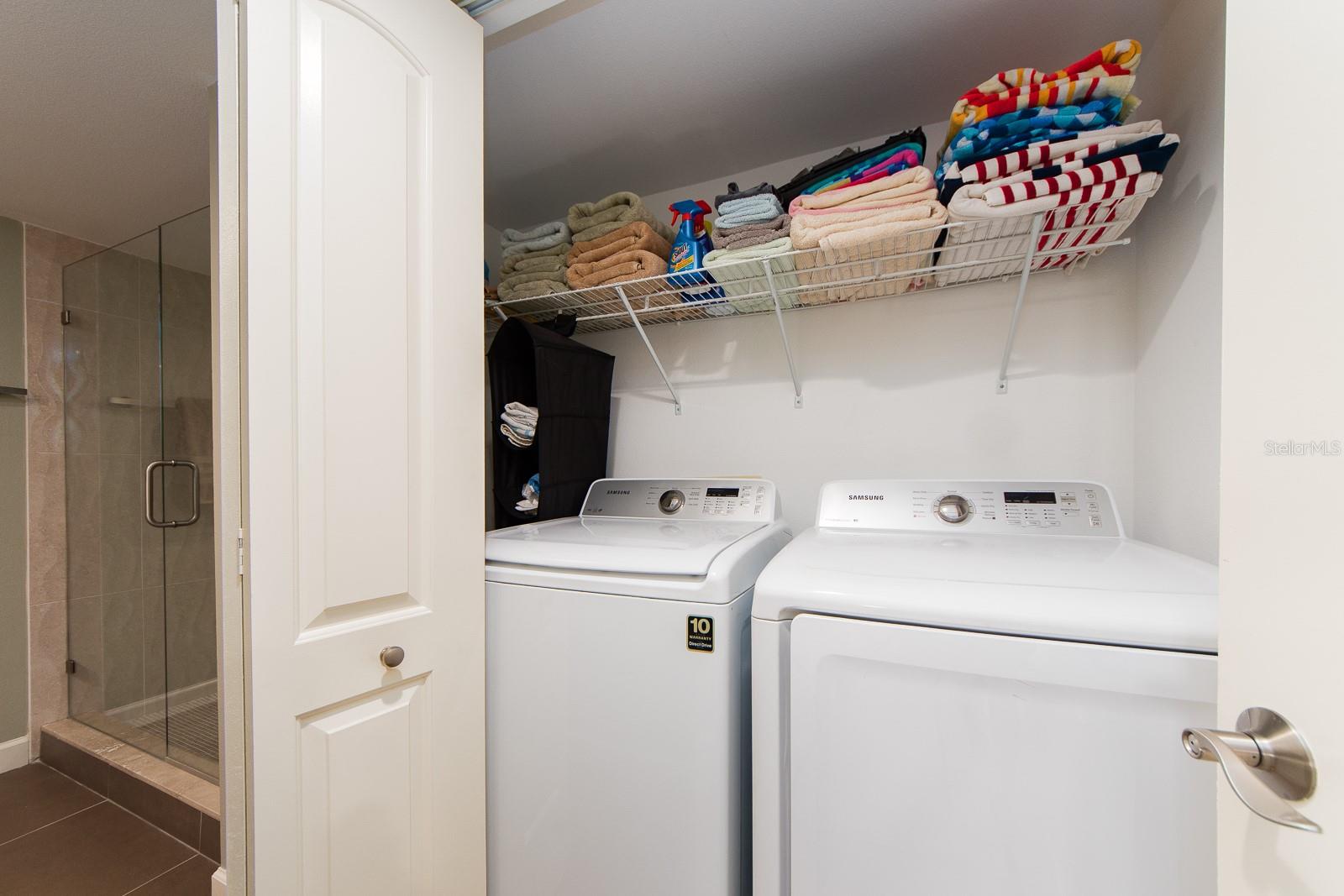 Full size washer-dryer inside 2nd bath