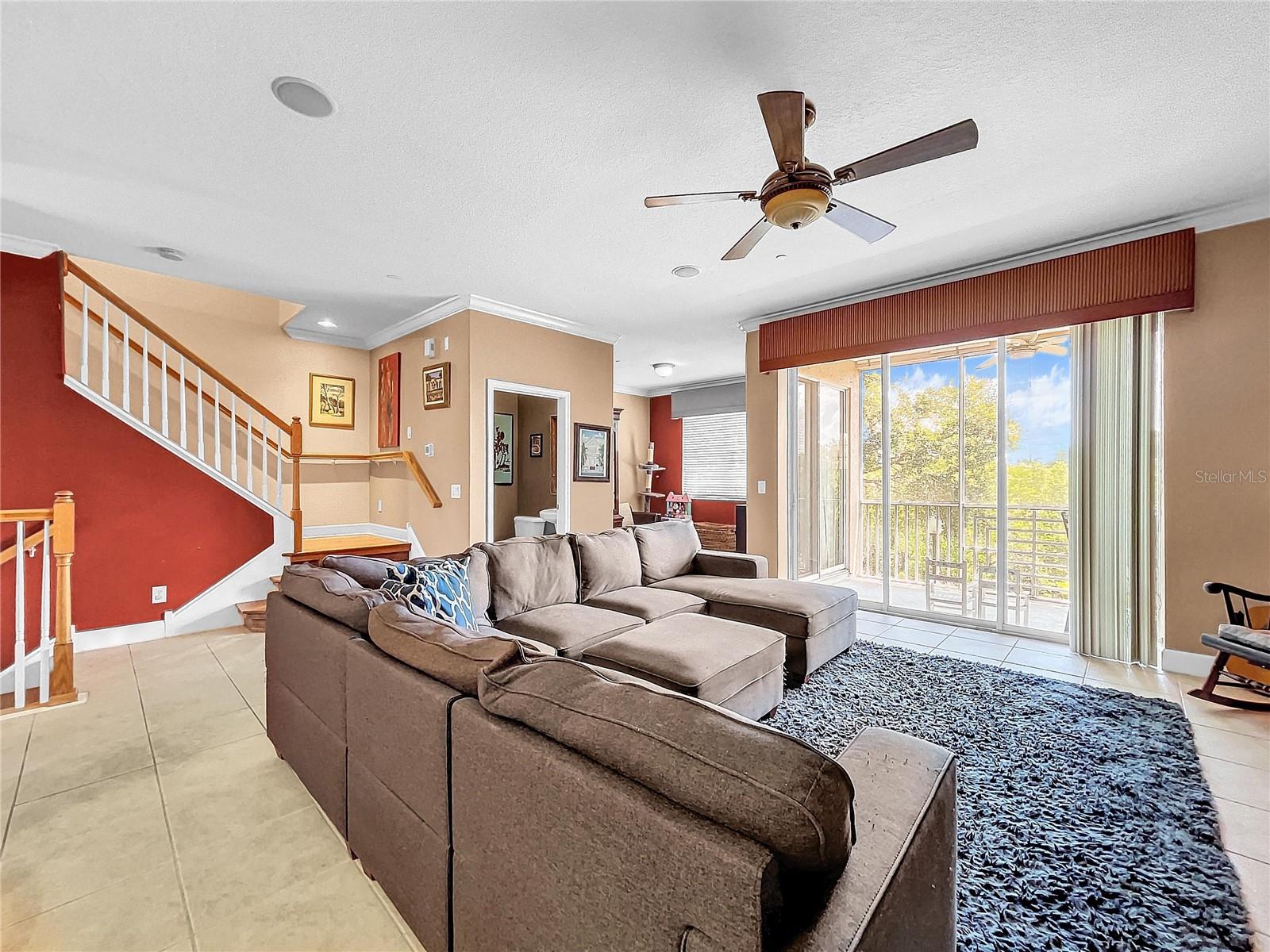 Large living space with plenty of natural light.