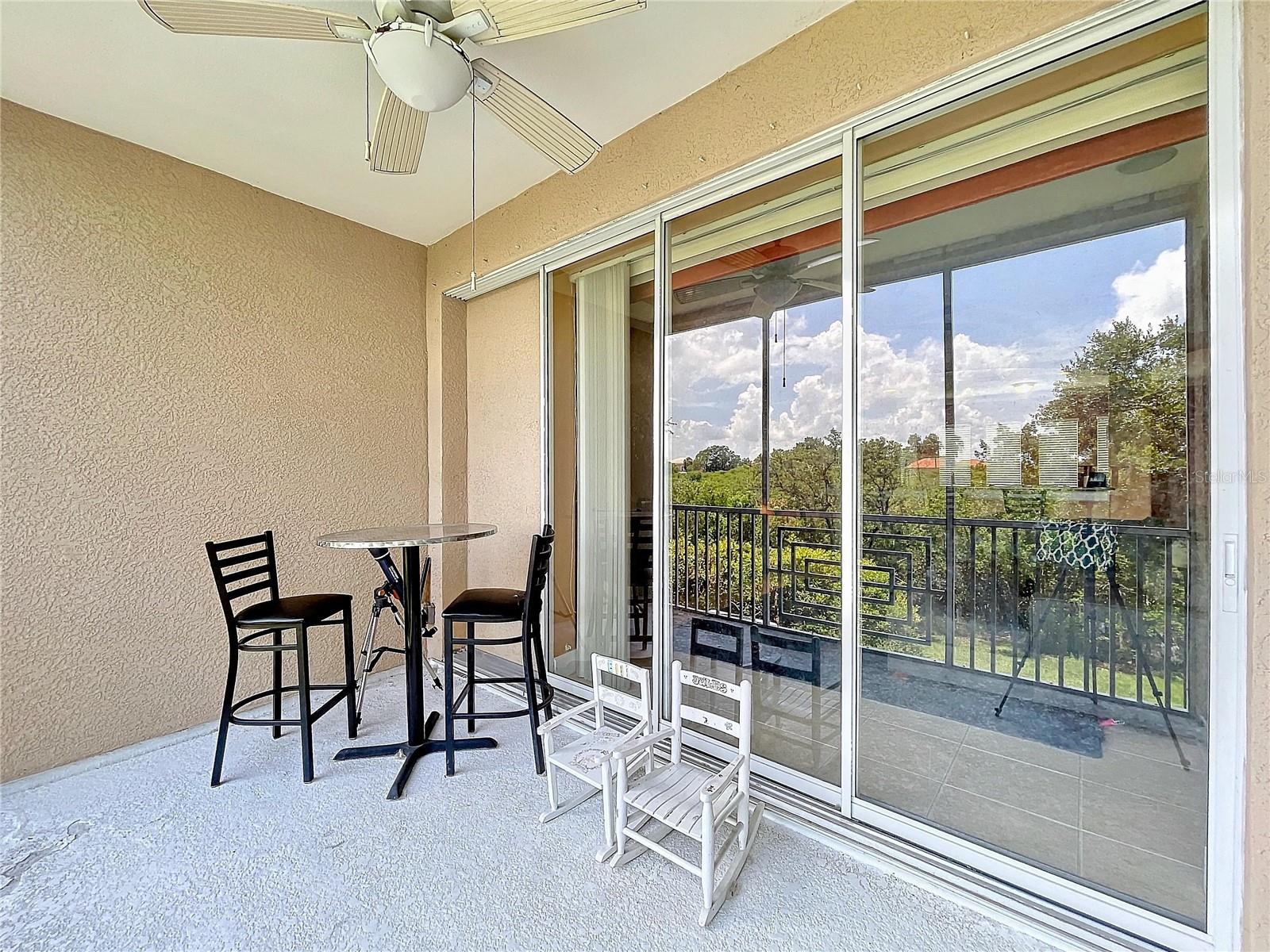 Screened balcony.