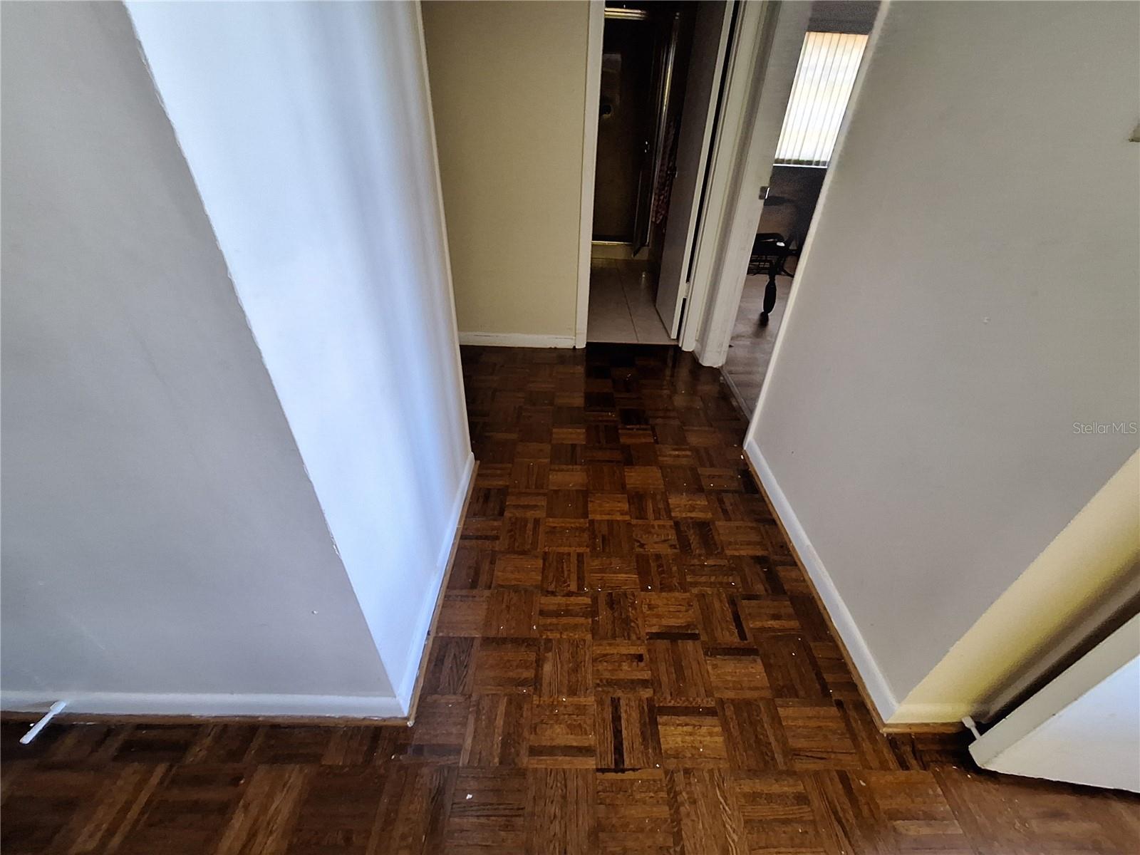 Hallway done in parquet