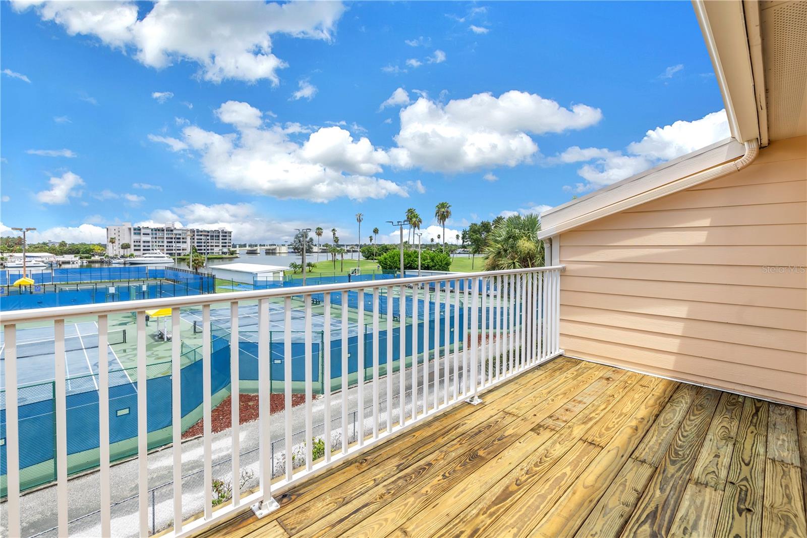 New deck with view of Treasure Island Causeway Bridge and ICW.