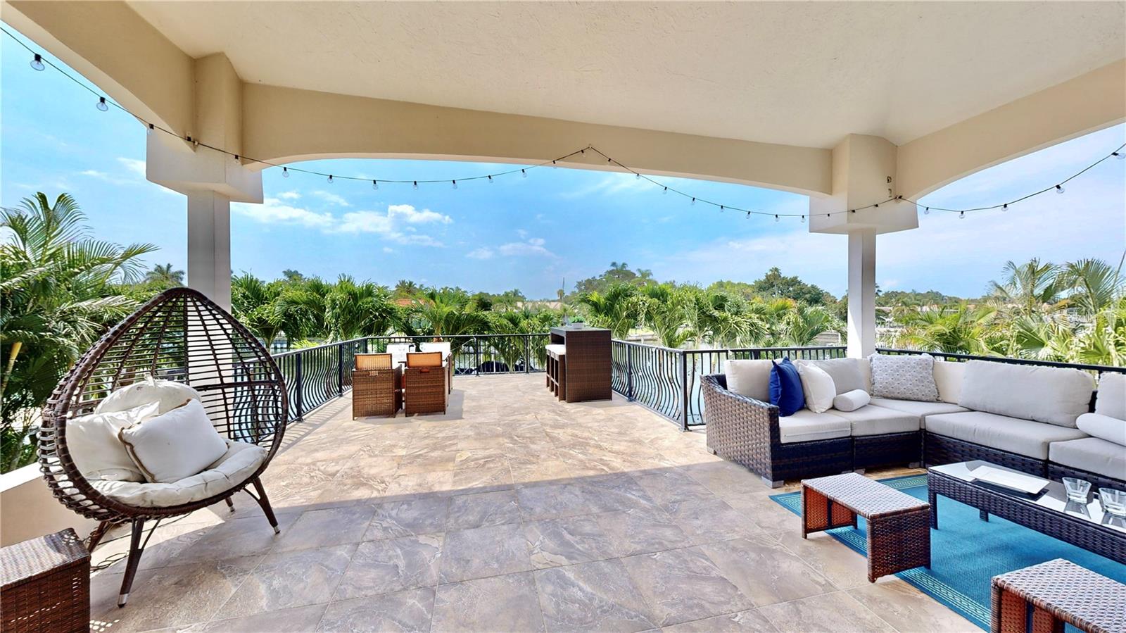 Expansive balcony updated with tile floors and incredible views of the water & Downtown St. Petersburg.