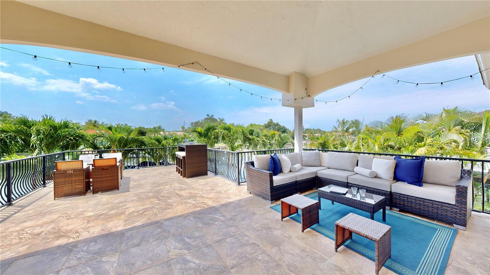 Expansive balcony updated with tile floors and incredible views of the water & Downtown St. Petersburg.