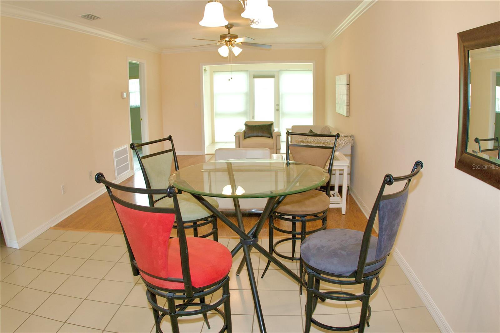 Combined Dining and Living Room from Kitchen