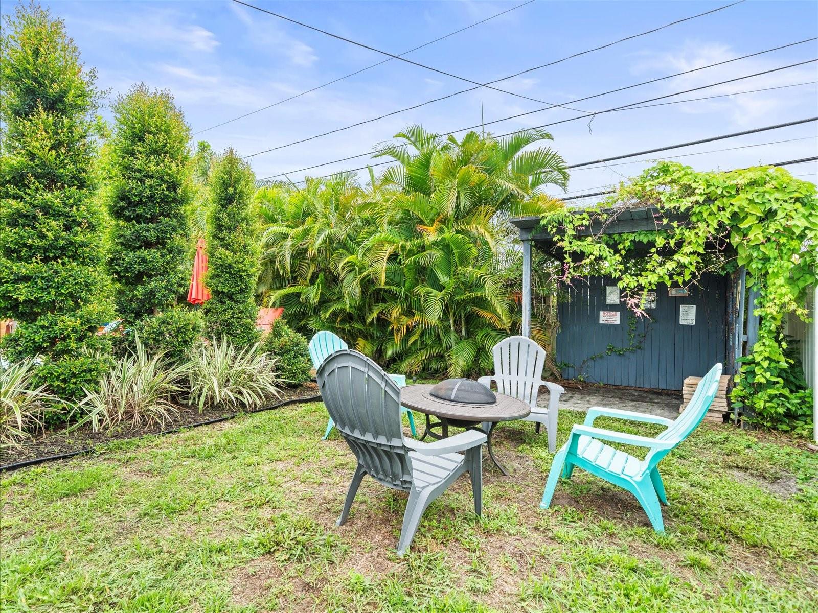 Back Yard with Fire Pit