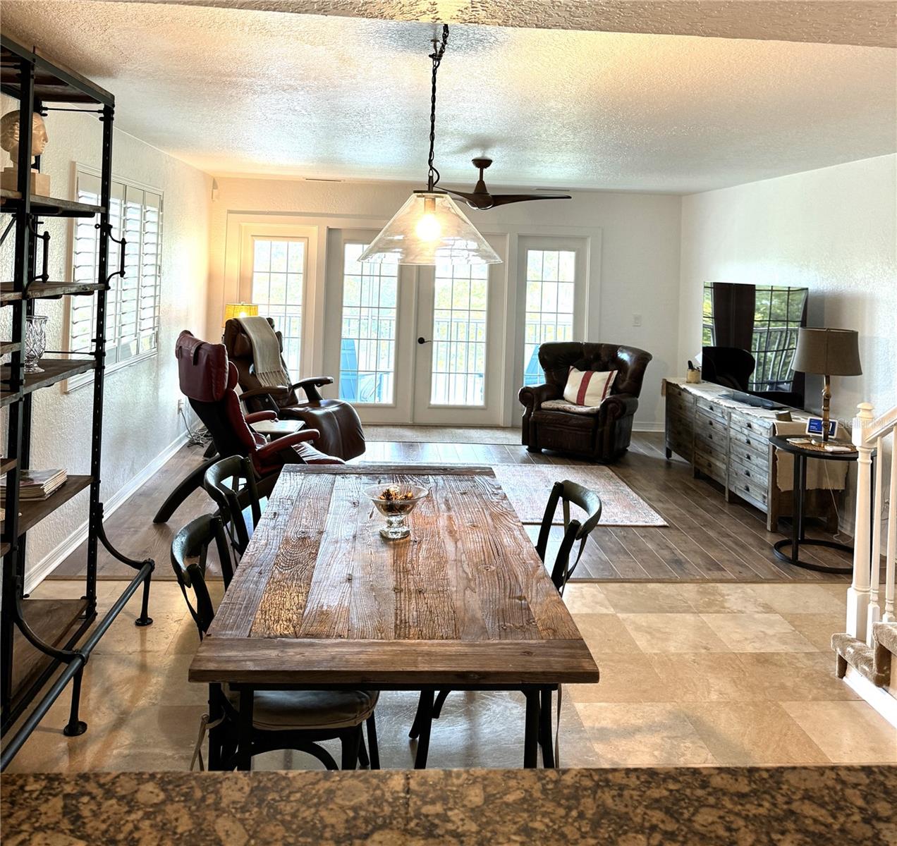 Kitchen flows in to Dining & Living Space